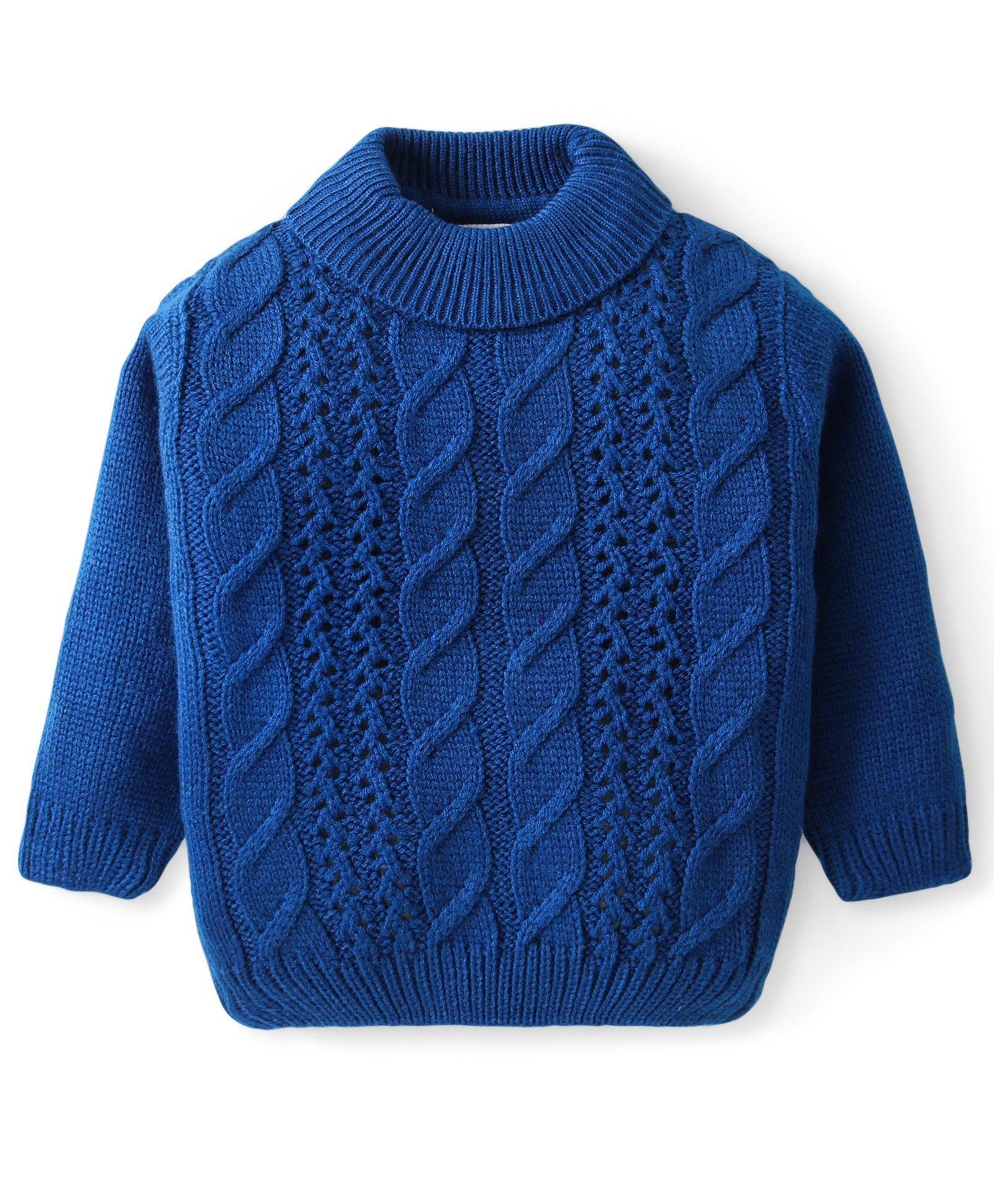 Babyhug Knitted Full Sleeves Pullovers Sweater With Cable Knit Design - Navy Blue-picture-12