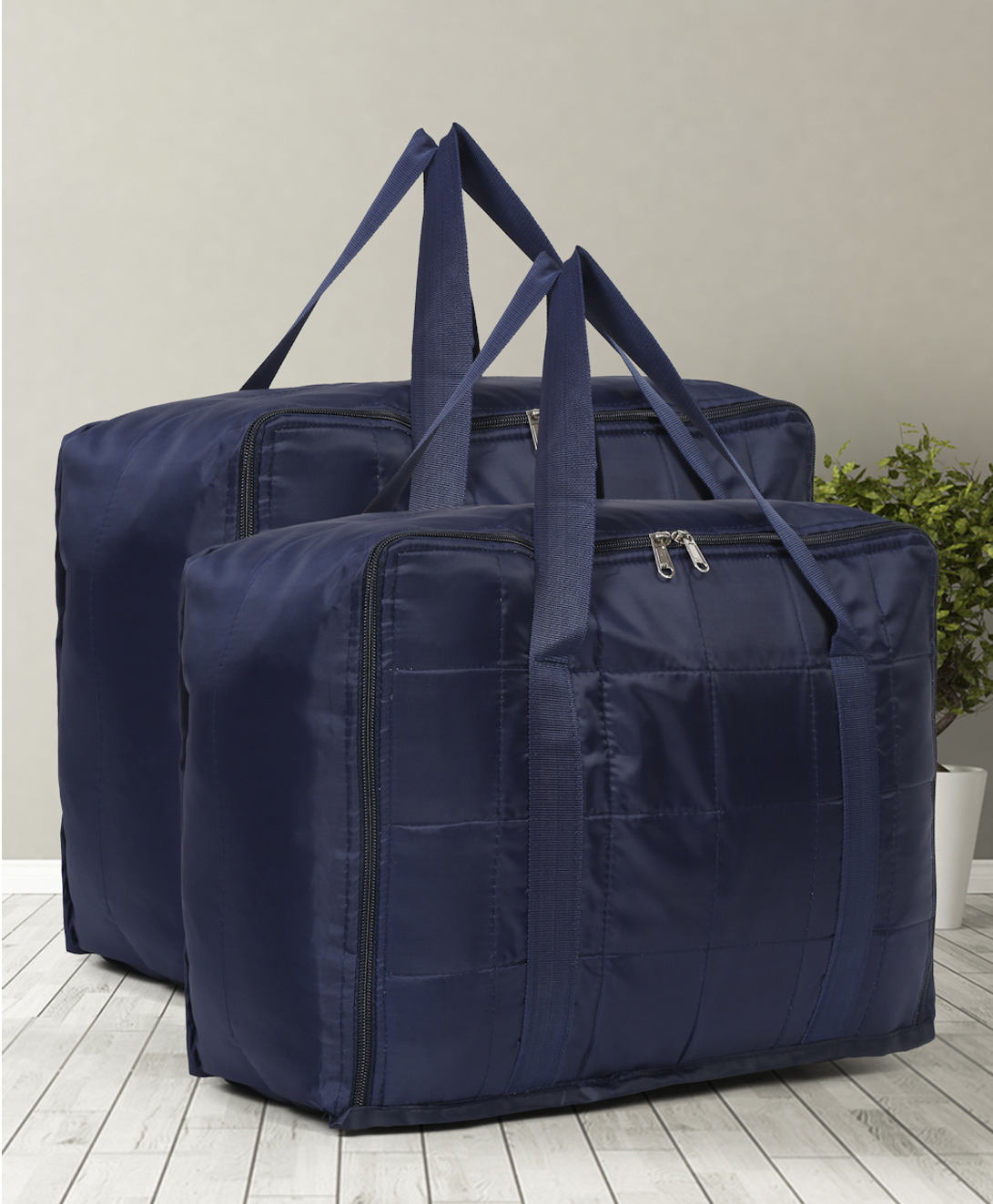 Hosta Homes  Under Bed Storage Parachute Material Zipper Bag Pack of 2 Blue-image-44