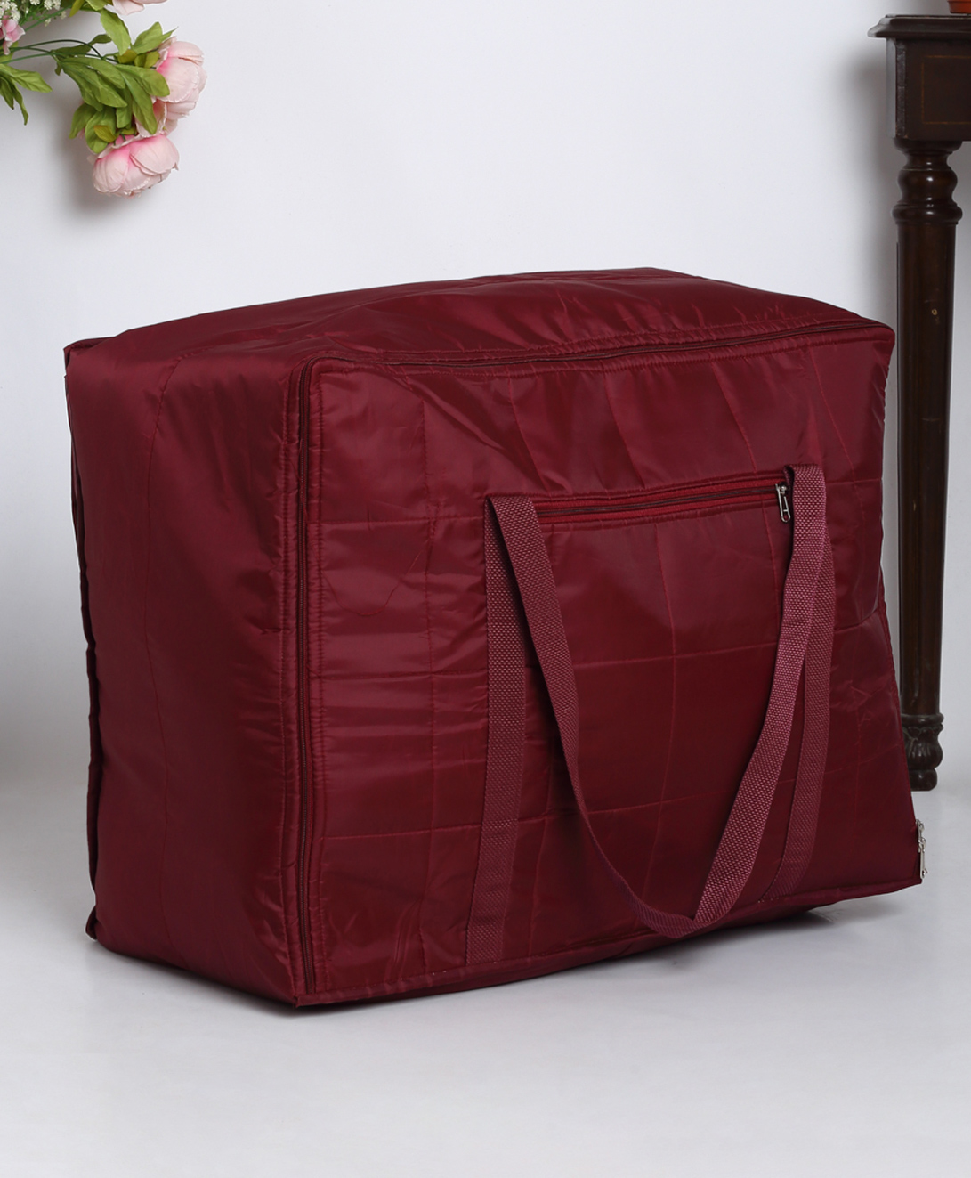 Hosta Homes  Under Bed Storage Parachute Material Zipper Bag Pack of 1 Maroon-image-9