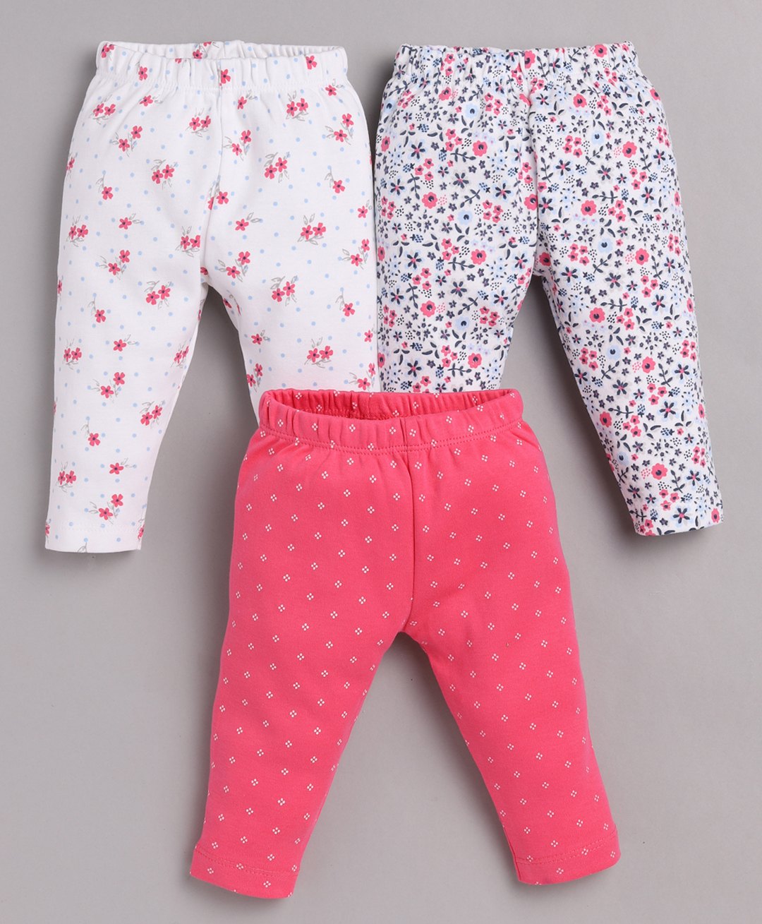BABY GO Pack Of 3 Floral  Printed Pajamas - Fushia-picture-1