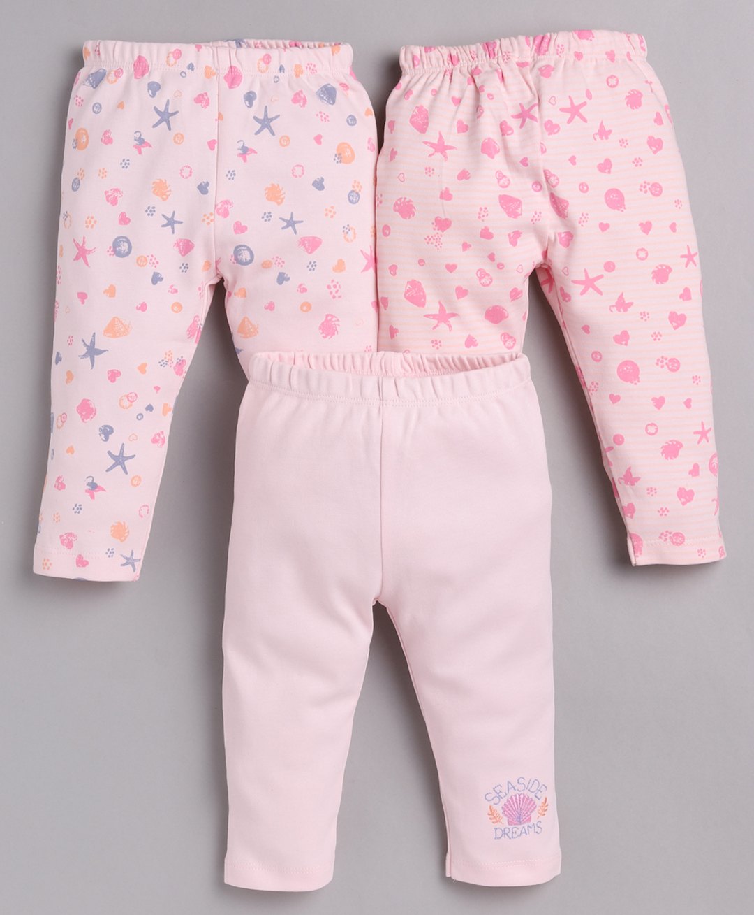 BABY GO Pack Of 3 Coral Printed Pajamas - Pink-image-42