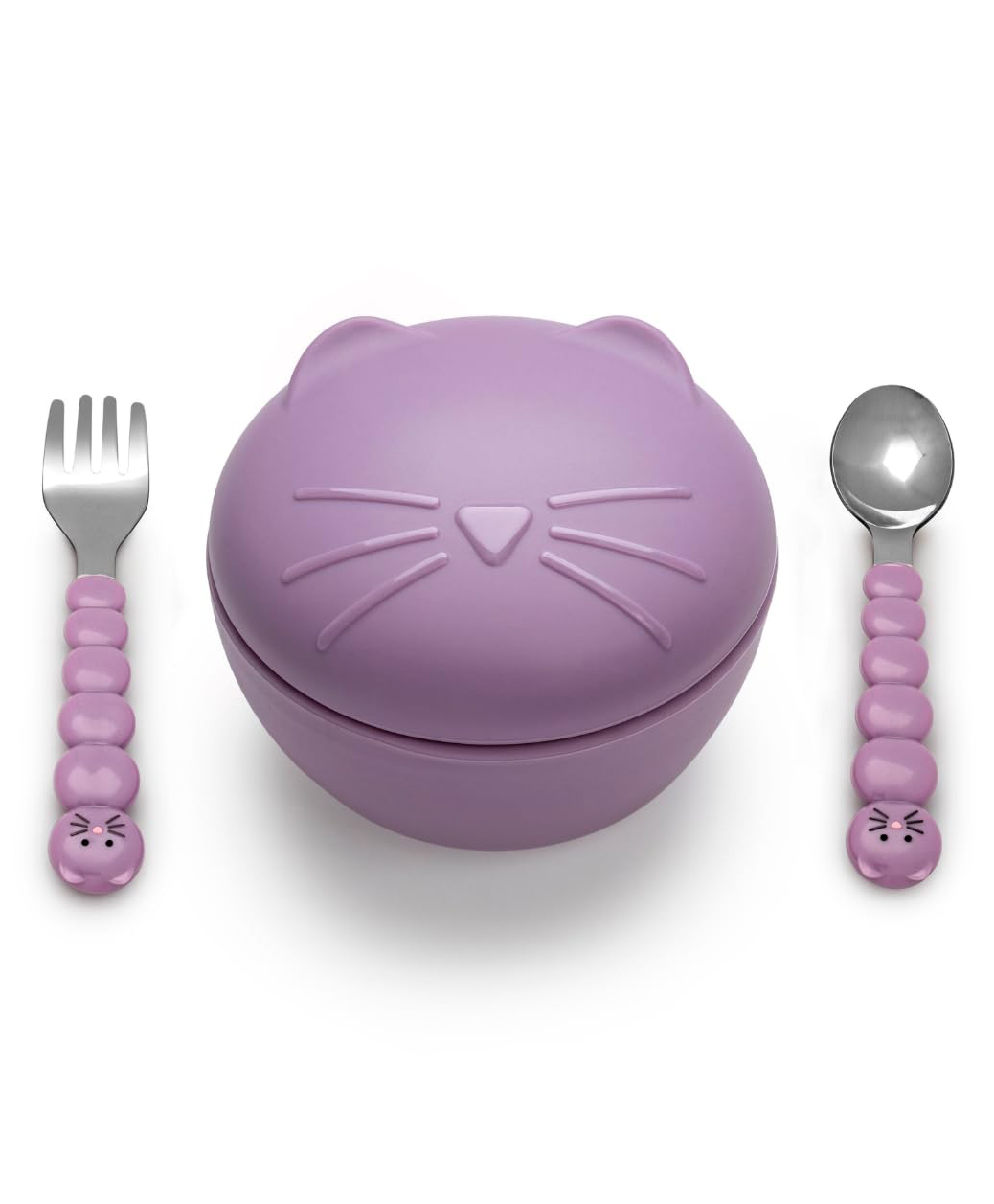 Melii Silicone Bowl with Lid & Utensils - Cat  Purple-picture-17