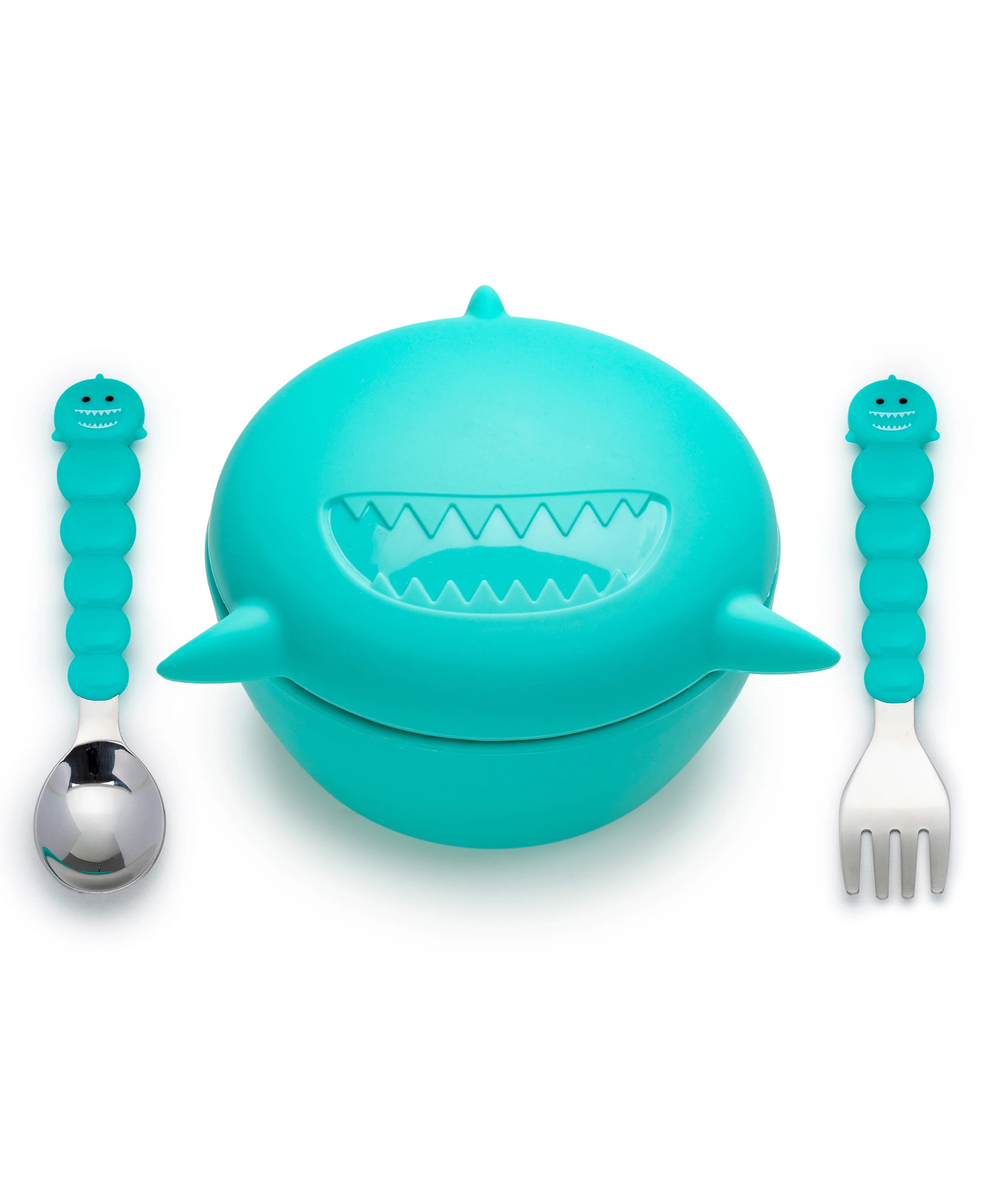 Melii Silicone Bowl with Lid & Utensils - Shark Blue-image-19