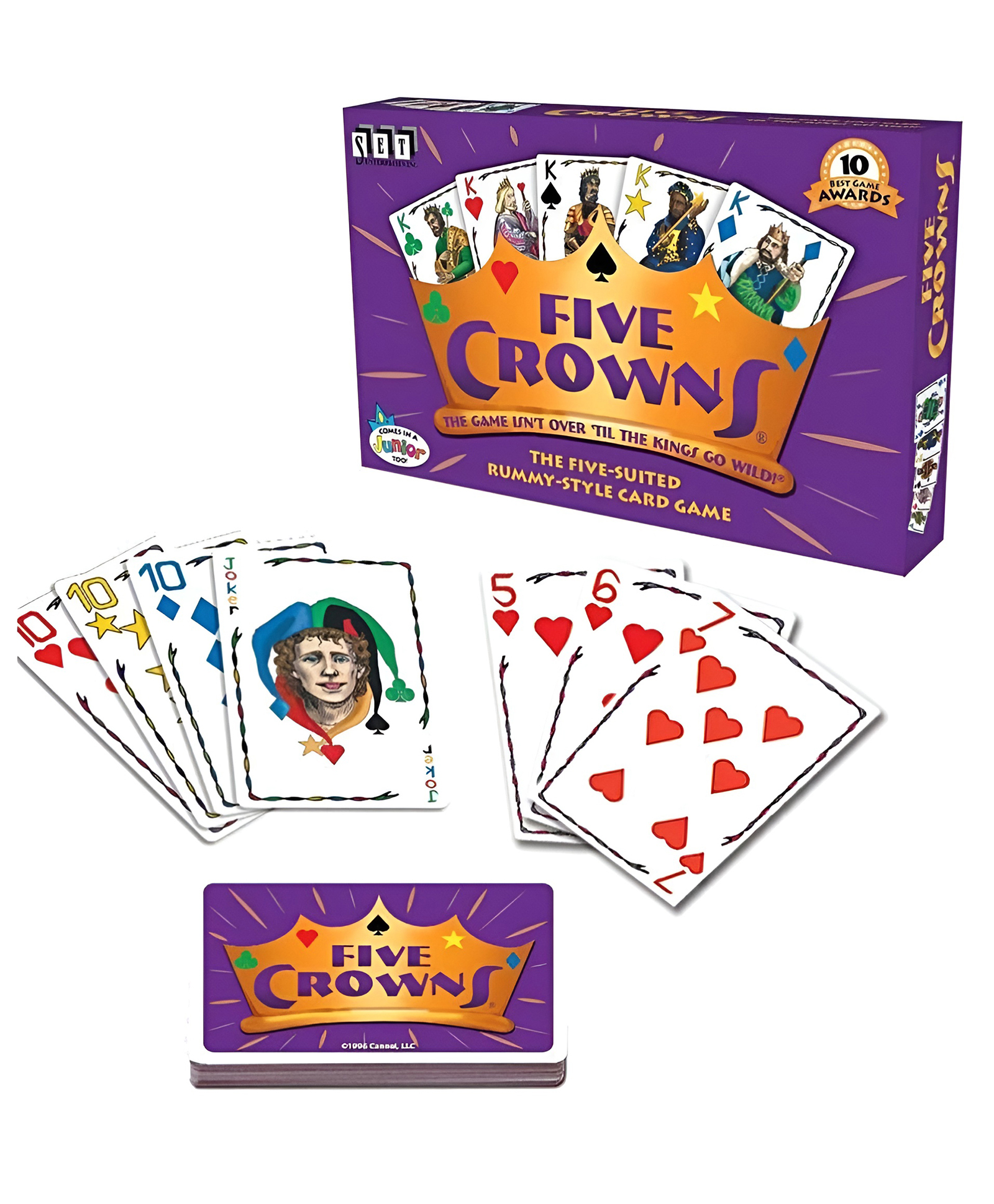 AKN TOYS Five Crowns Card Game The Game Isn't Over Until The Kings Go Wild Five Suited Rummy-Style Card Game  - Multicolor-image-12