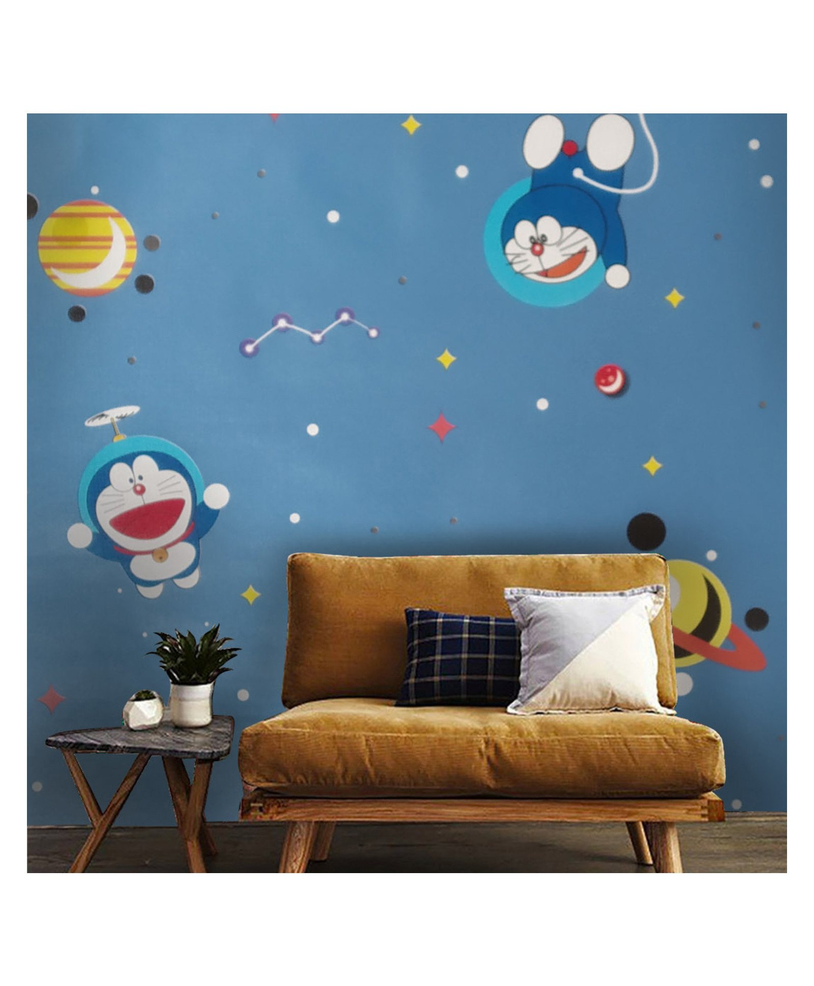 Jaamso Royals Blue Doraemon Vinyl Wallpaper-picture-2