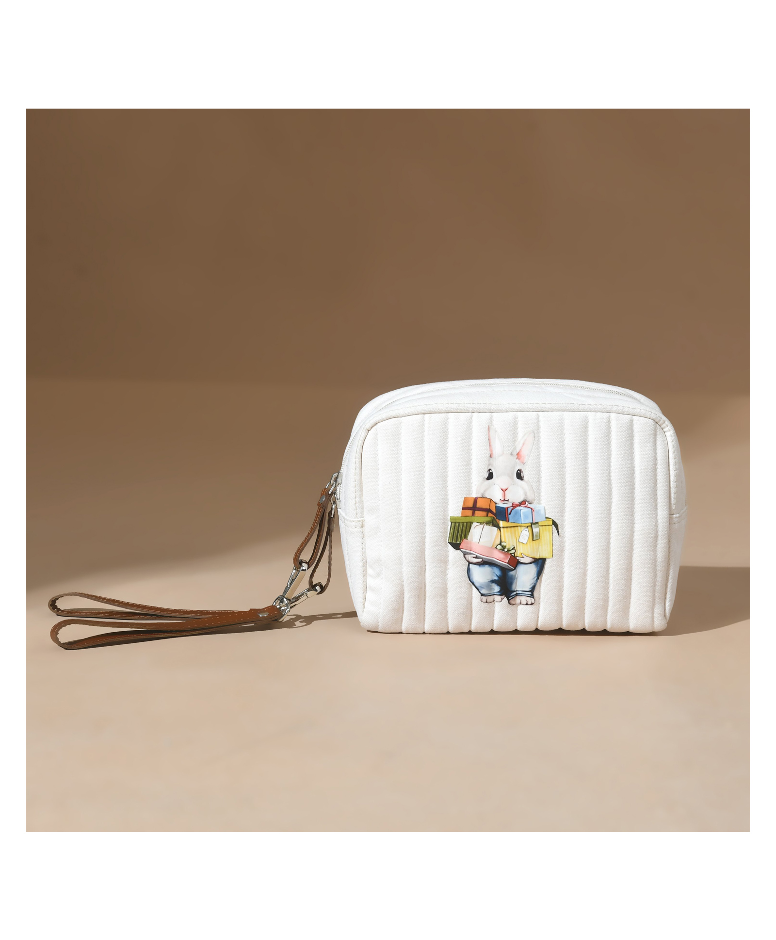 Muffa Bunny Printed Utility Kit- White-image-12