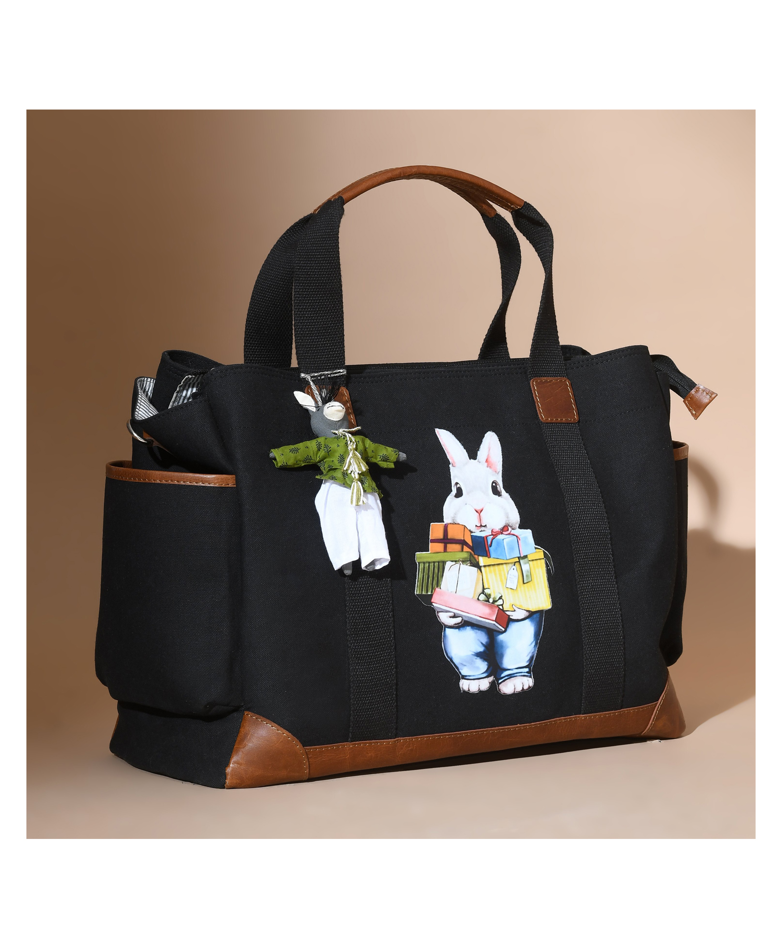 Muffa Baby Bunny Printed Diaper Bag Black I-picture-21