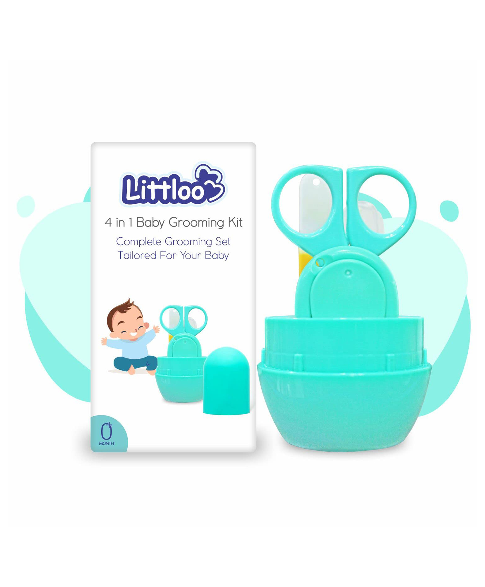 Littloo 4 in 1 Baby Grooming Kit Unique Capsule Shaped Design Set Containing Scissor, Nail Clipper, Tweezers & Nail File for External Care & Hygiene in Baby, Infants & Toddlers Multicolour- 1 Piece-picture-11