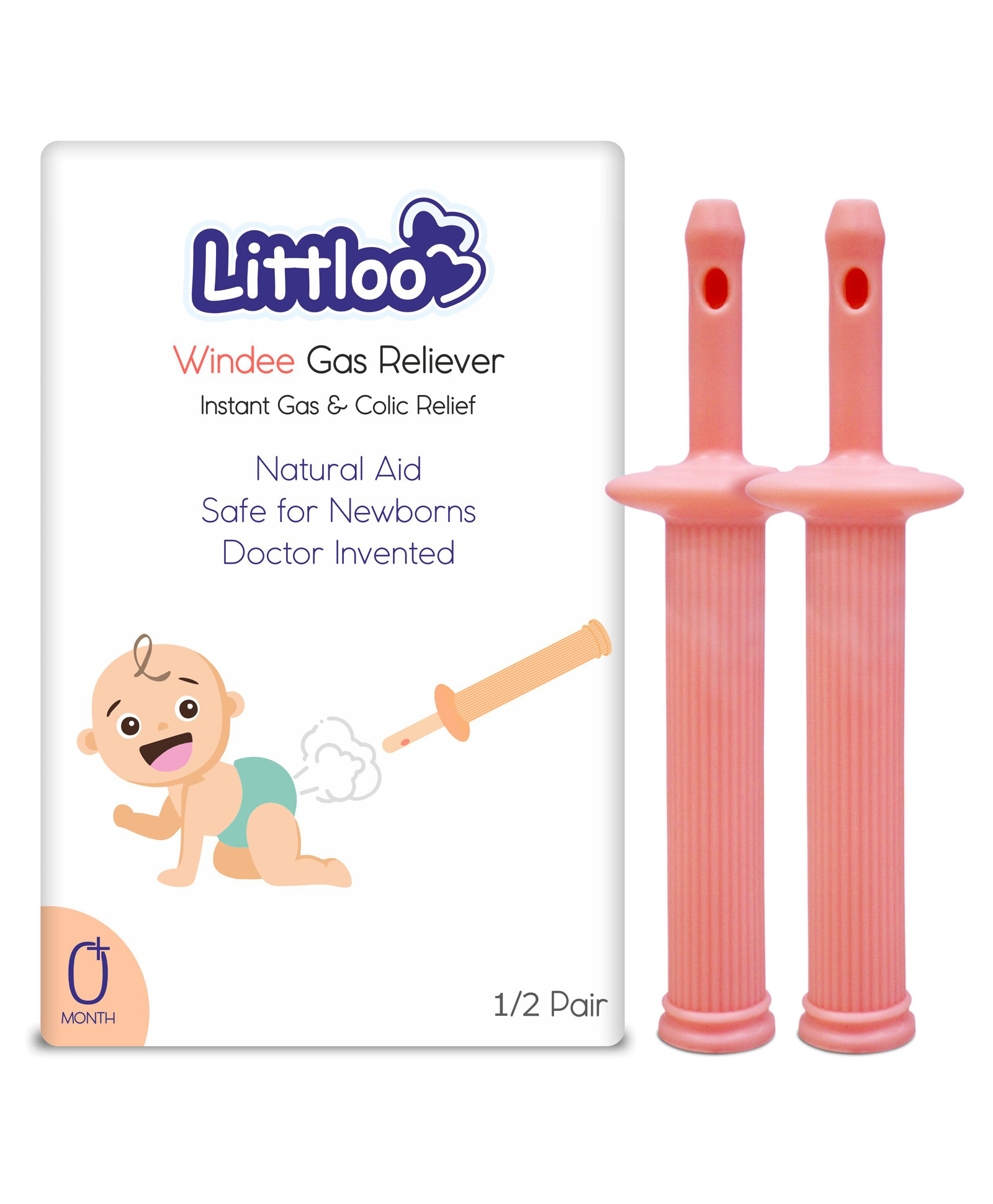 Littloo Windee | WindEase for Gas and Colic Reliever for Babies | BPA & Latex Free, Natural aid | 1 Pair (Multicolor)-picture-11