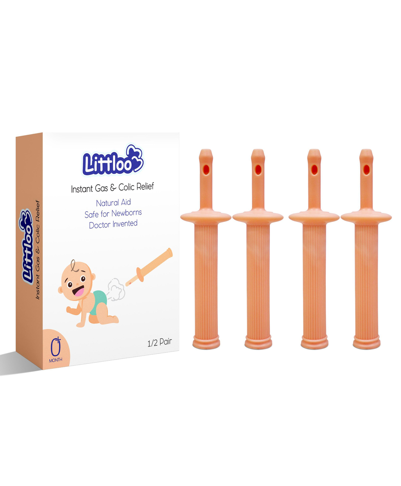 Littloo Windee | WindEase for Gas and Colic Reliever for Babies | BPA & Latex Free, Natural aid | 2 Pair (Multicolor)-image-36