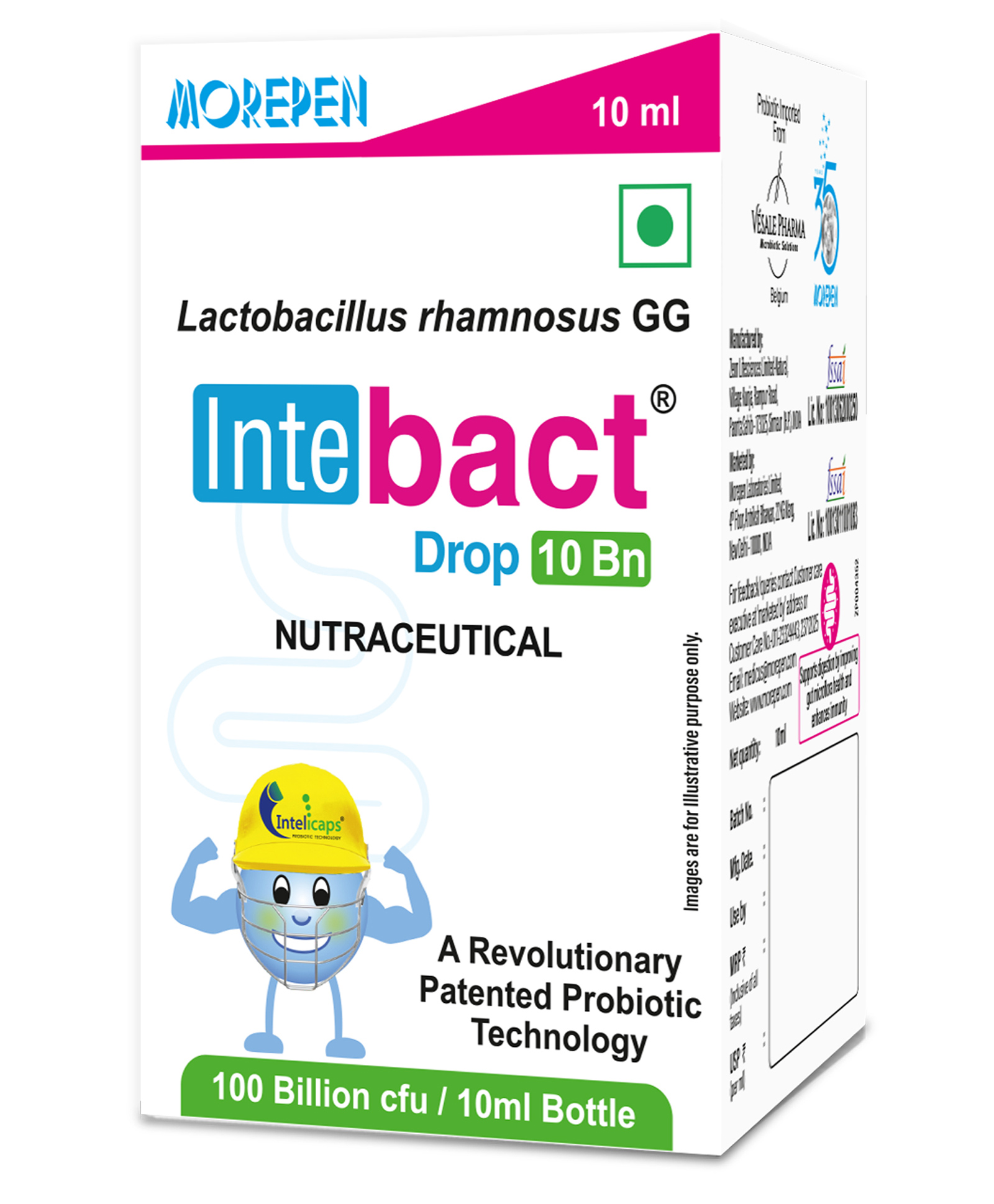 Morepen INTEBACT PROBIOTIC DROPS 10BN|Supplement for Gut Health - 10 ml-image-34