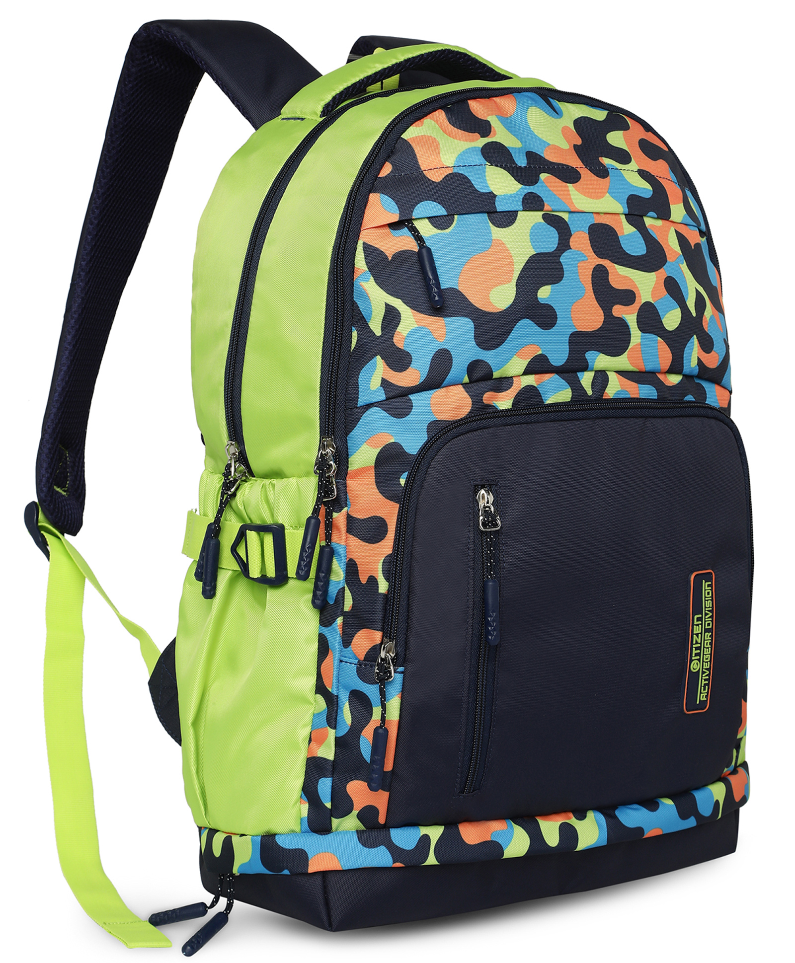 Citizen Lotus Digital Kids School Backpack with Free Pencil Stationary Pouch | 23L Polyester Unisex Casual Backpack/Daypack/Travel Backpack/School Bag   19 Inches - Green-picture-43
