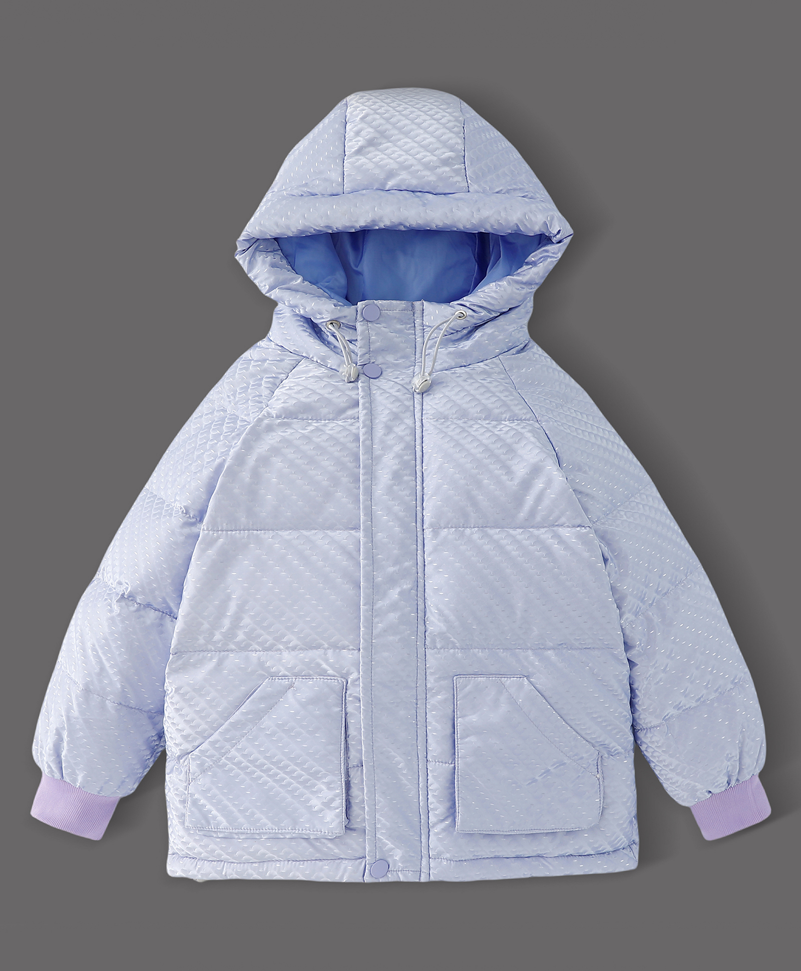 Kookie Kids Full Raglan Sleeves Front Open Padded Hooded Solid Colour Jacket - Sky Blue-image-36