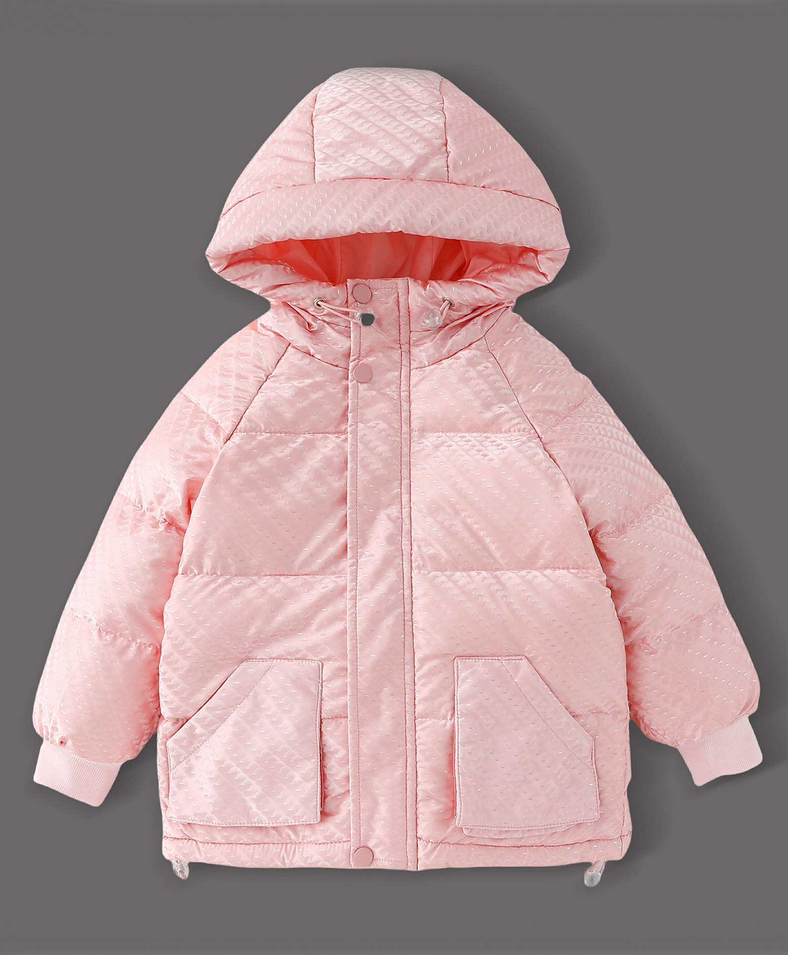 Kookie Kids Full Raglan Sleeves Front Open Padded Hooded Solid Colour Jacket - Pink-picture-20