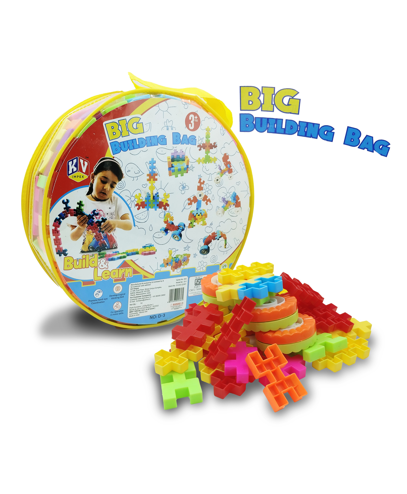 Kidsden 100 pcs DIY Building Blocks for Kids - Multicolor-image-7