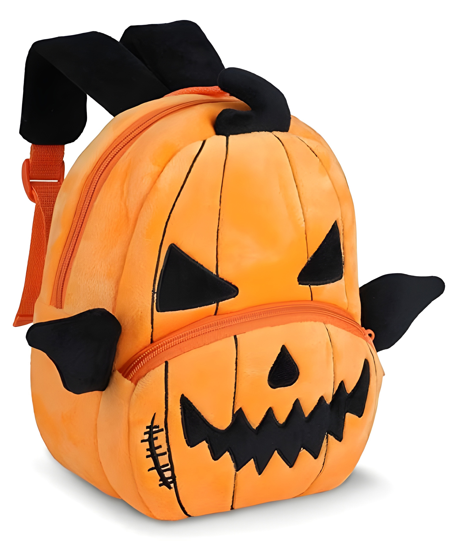 Delicado Height 14 Inches Premium Quality Soft design Brown Pumpkin shape school Bag for Kids-image-11