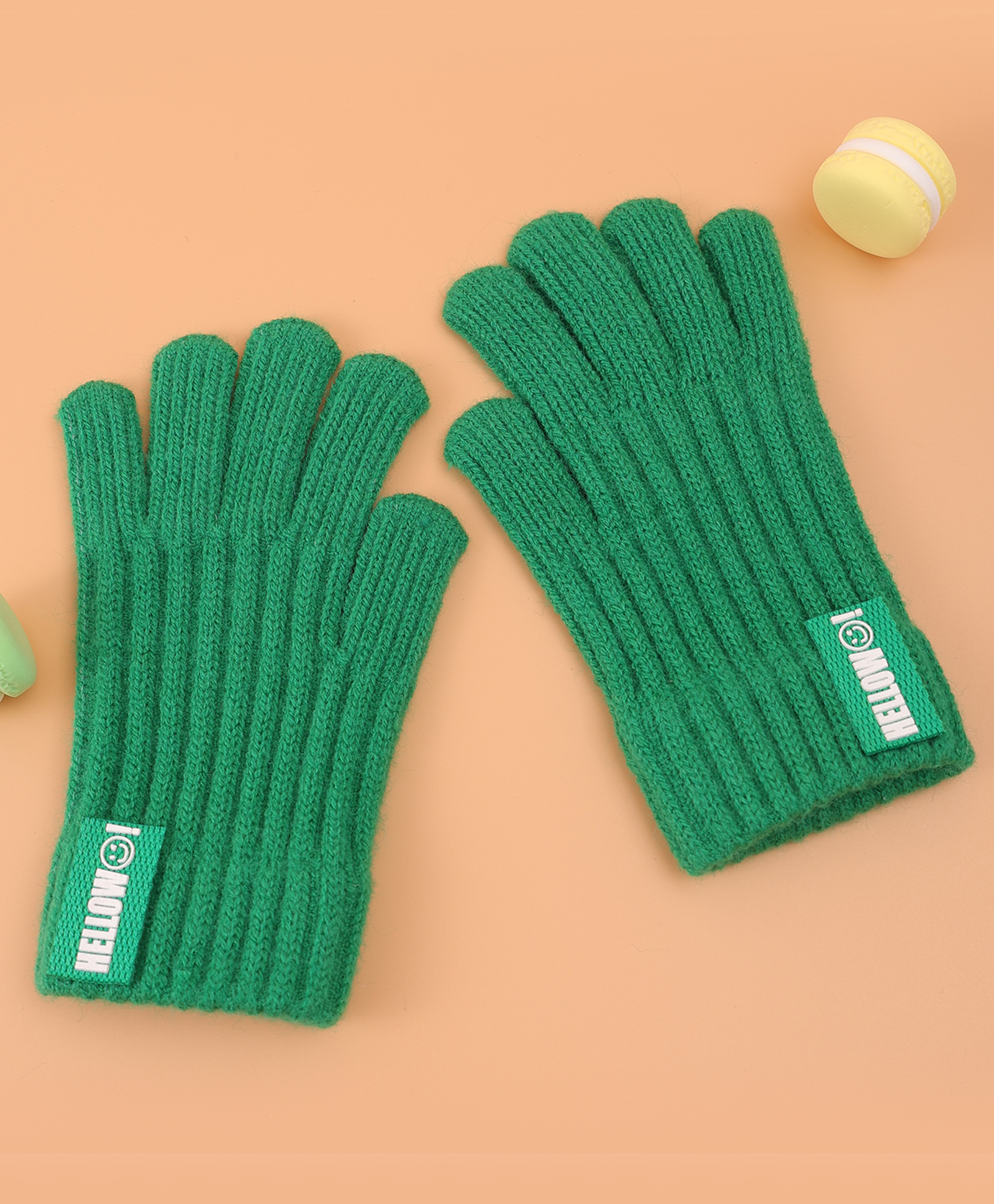 Pine Kids Pair of Winter Gloves with Text Patch- Green-image-41