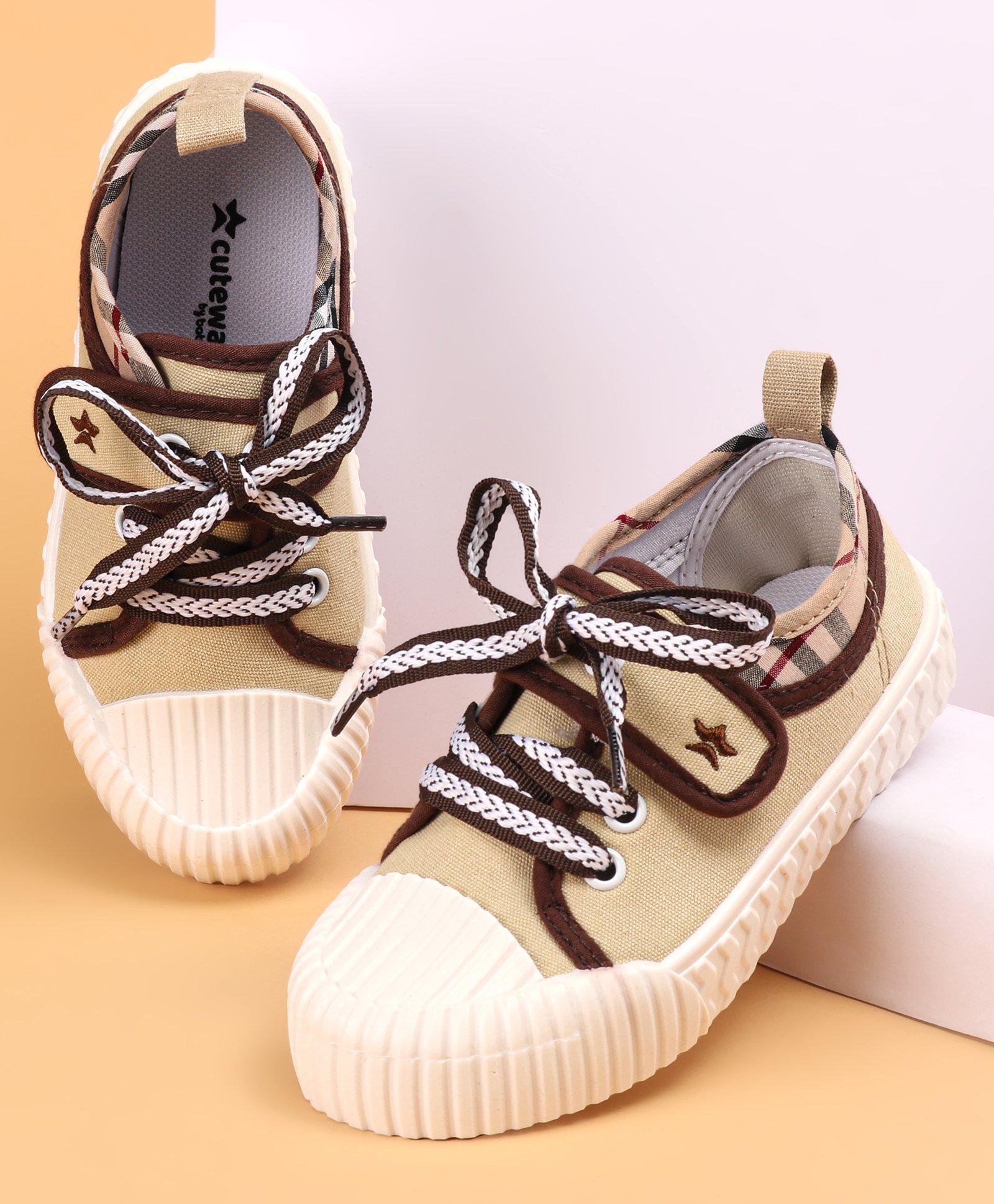 Cute Walk by Babyhug Lace Up Causal Shoes - Beige-picture-25