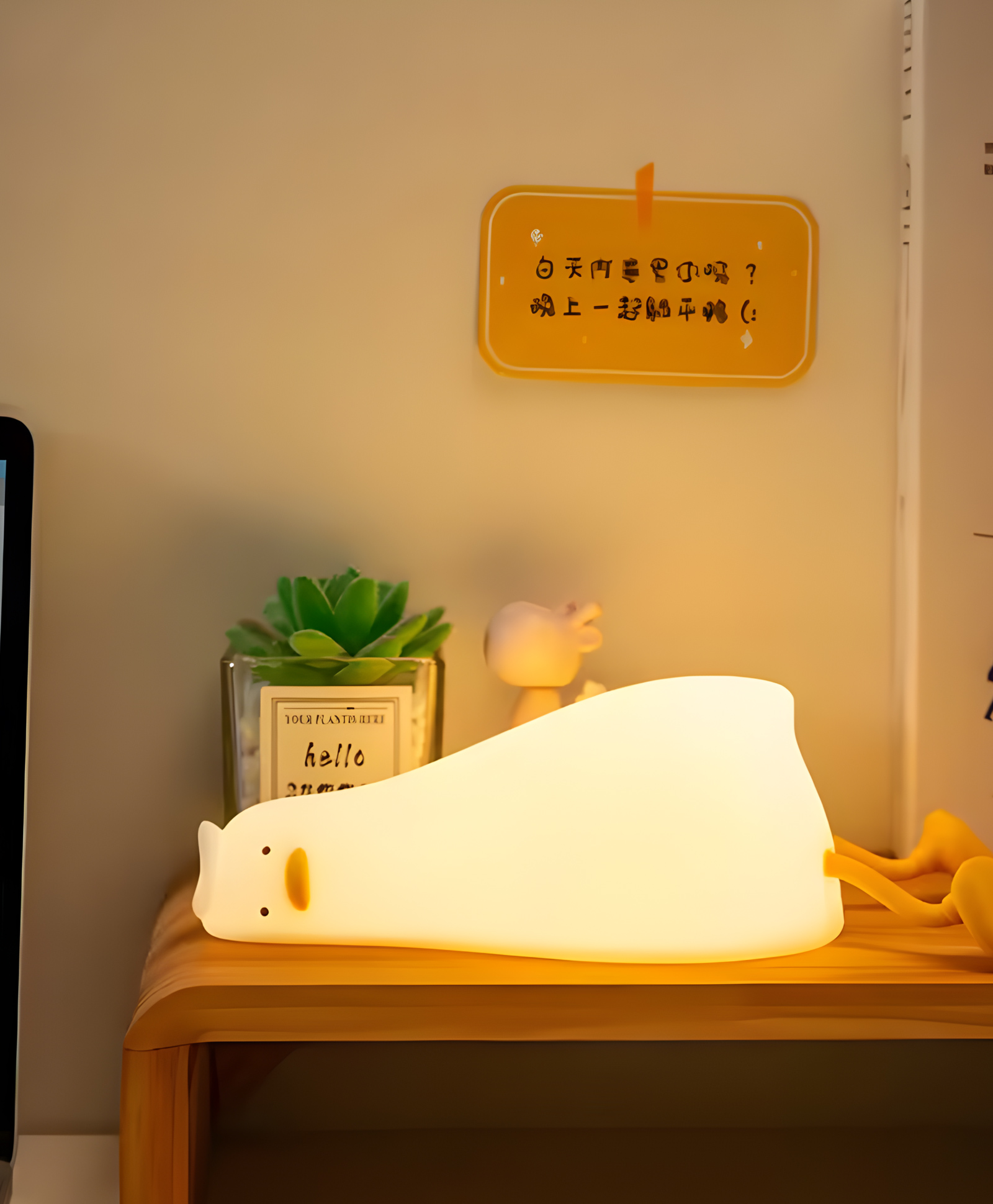 SCHOOLISH lying flat duck night light duck sleep lamp animal lamp Cute Light Up Duck silicone LED Nightlight for Creative Gift- PACK OF 1-image-5
