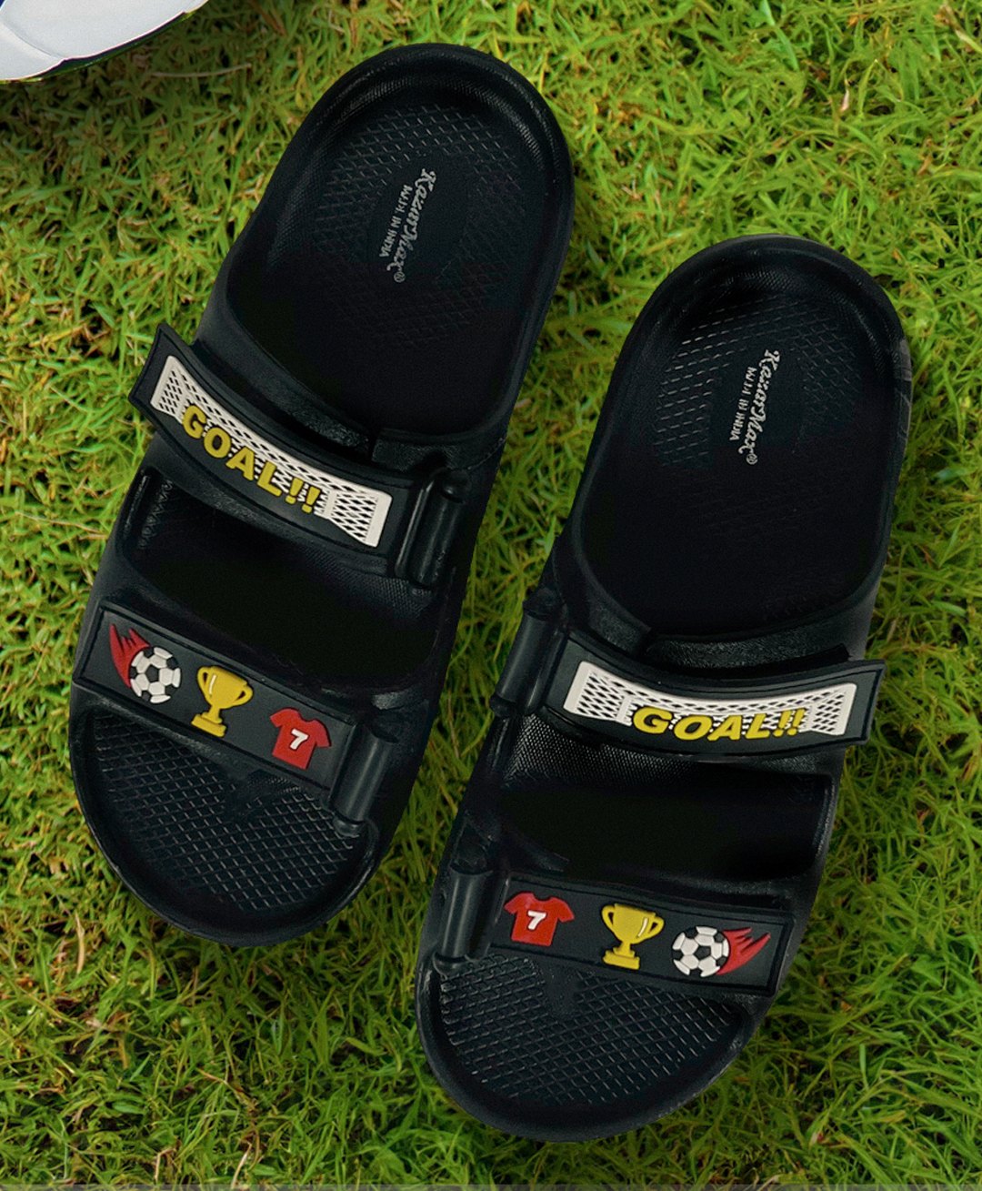KazarMax Soccer Game Theme Water Proof Sandals - Black-image-20
