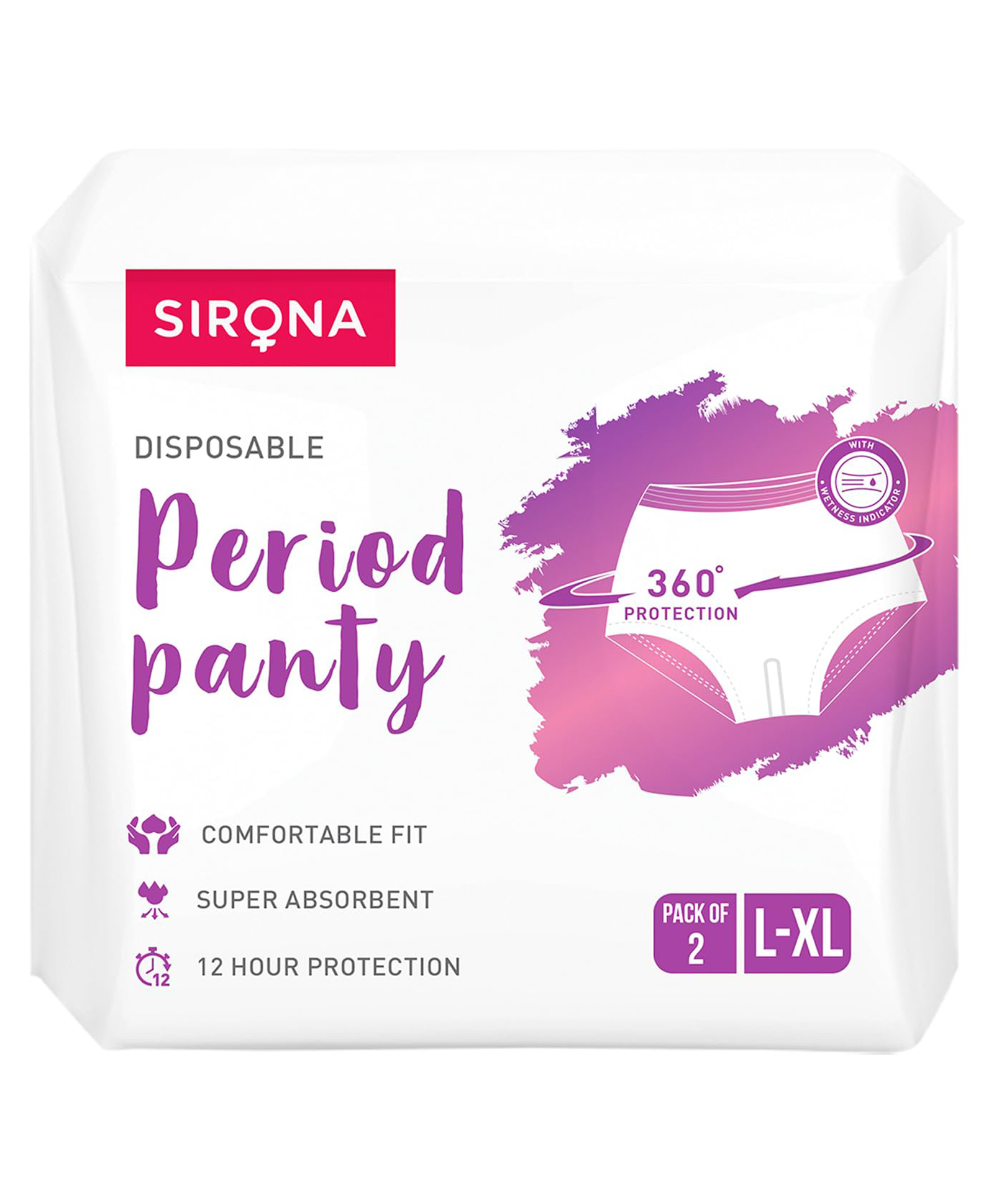 Sirona Disposable Period Panties for 360 Degree Protection, No Leakage & Discomfort, Ultra Absorbent Core (L-XL Size) - 2 Panties-picture-18
