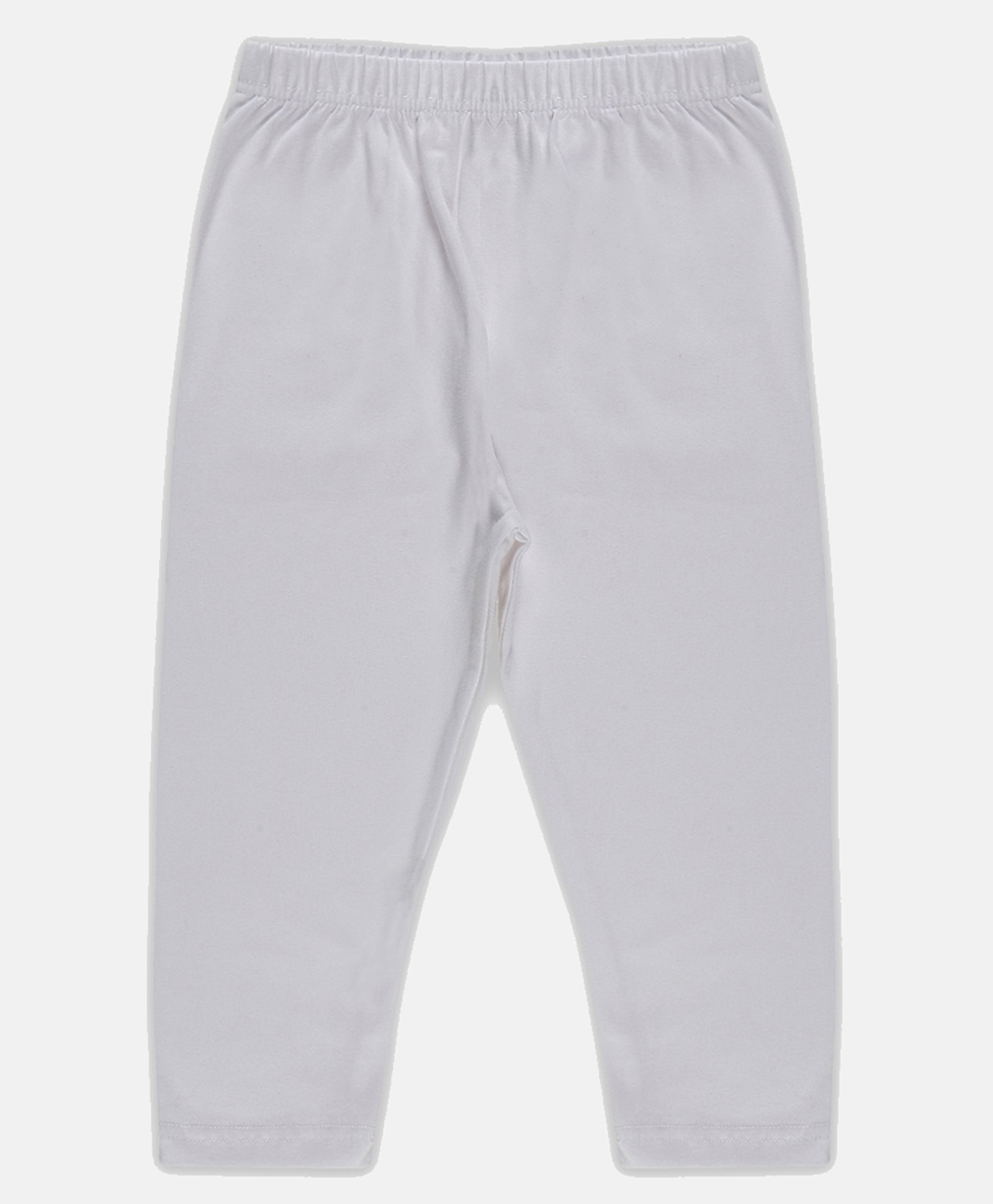Kiddopanti Solid Cotton Capri Legging - White-picture-31