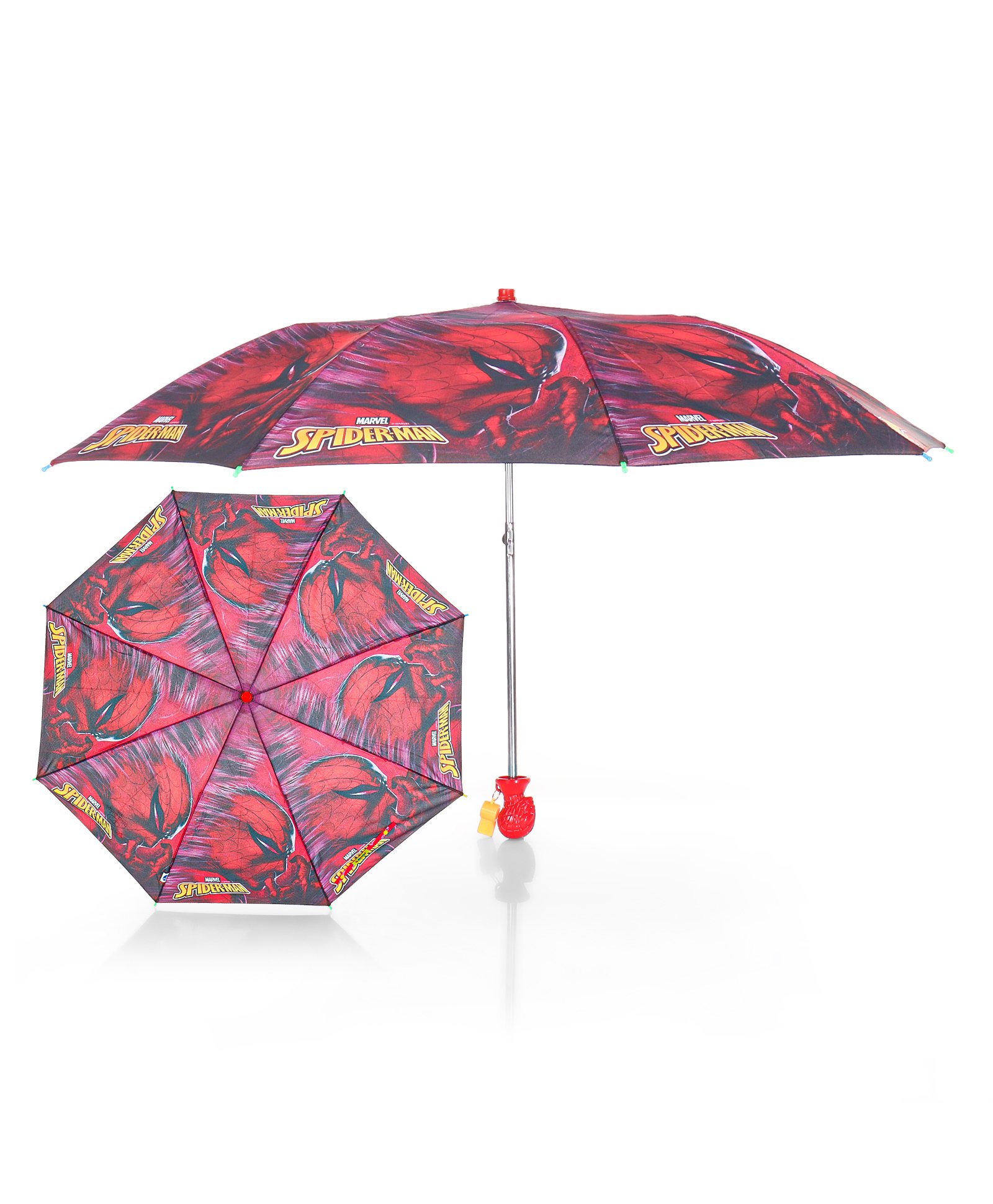 john's umbrellas John's Umbrella  Spiderman Print 2 Fold Straight Umbrella with  Whistle - Multicolor-picture-15
