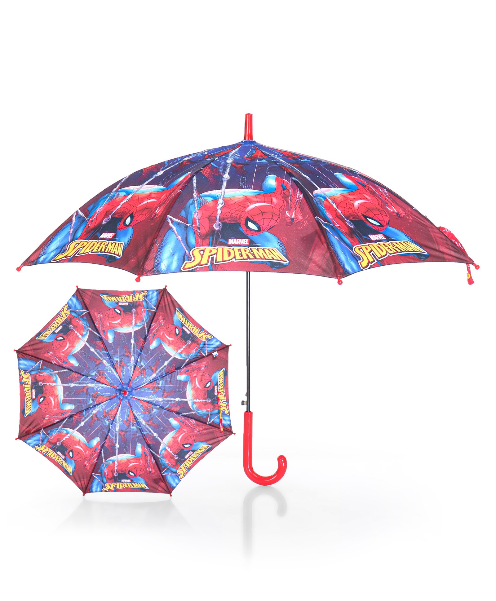 john's umbrellas John's Umbrella  Spiderman Print Straight Umbrella with J Curve Handle - Multicolor-picture-25