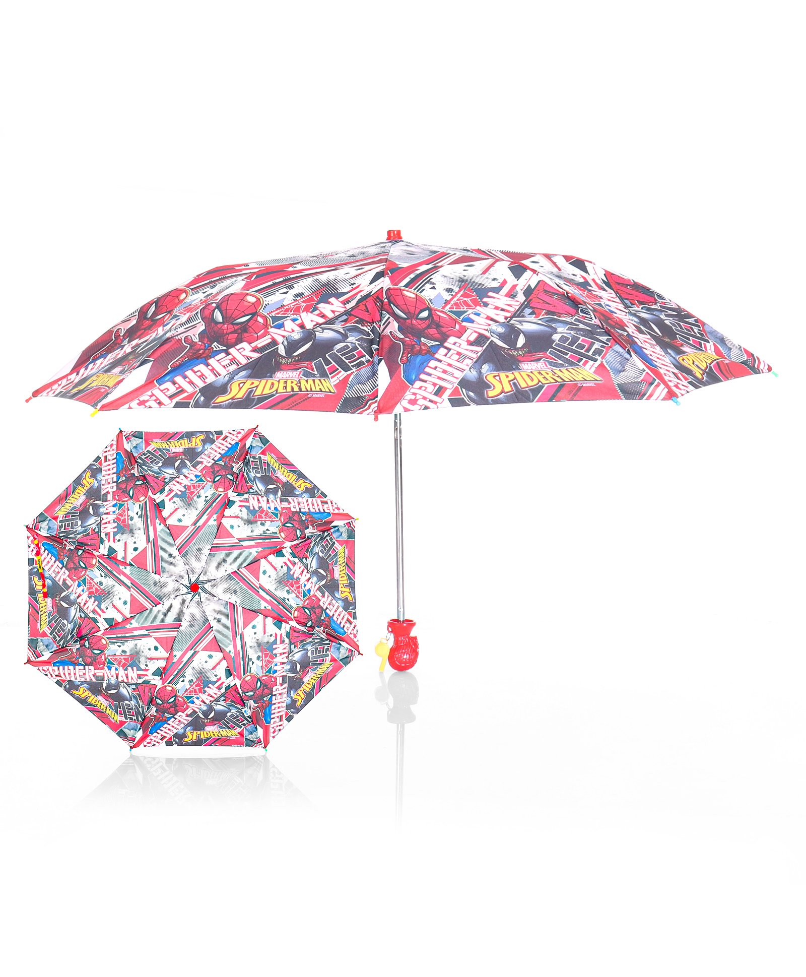john's umbrellas John's Umbrella  Spiderman Print 2 Fold Straight Umbrella with  Whistle - Multicolor-picture-21