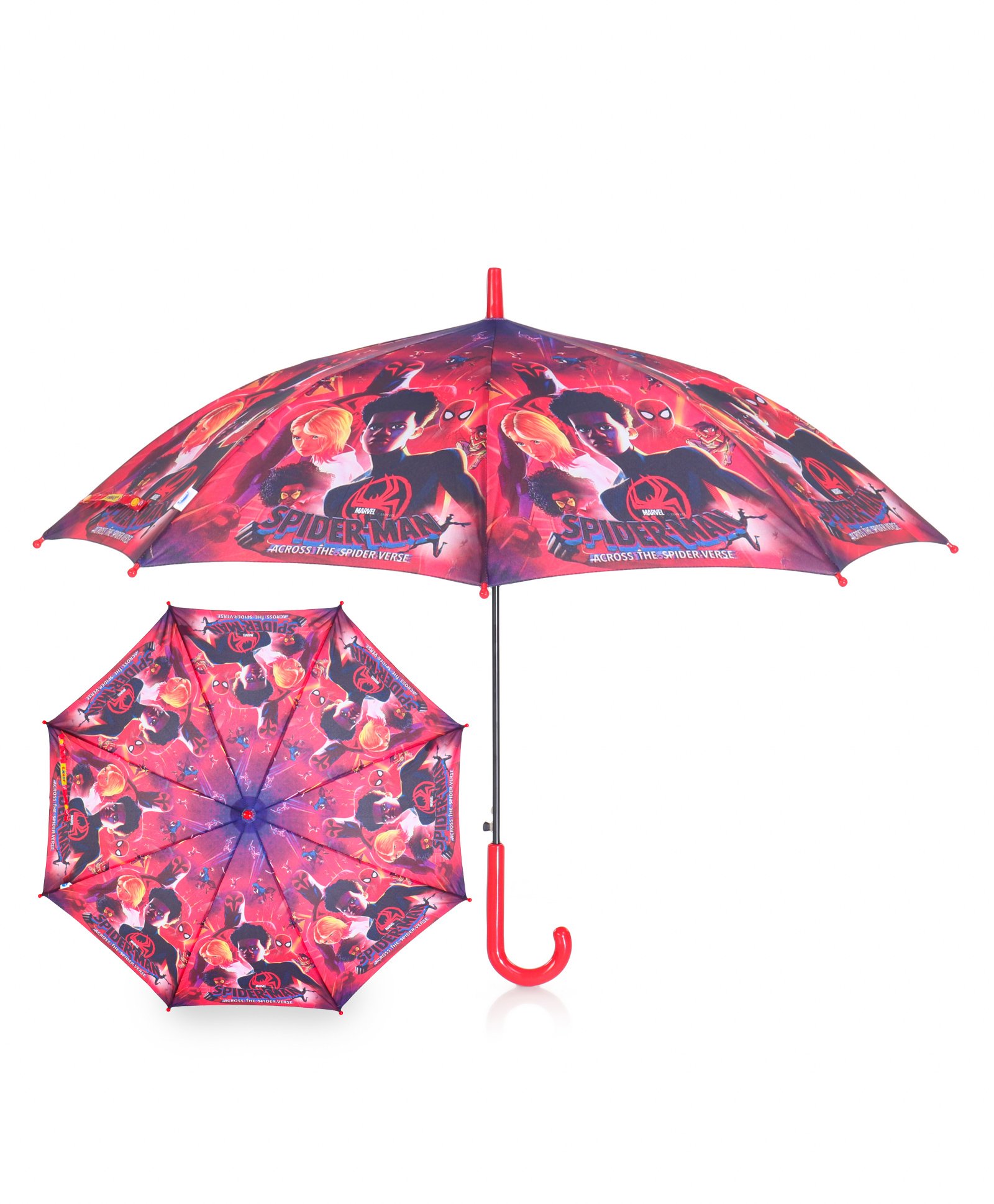 john's umbrellas John's Umbrella  Spiderman Print Straight Umbrella with J Curve Handle - Multicolor-picture-13