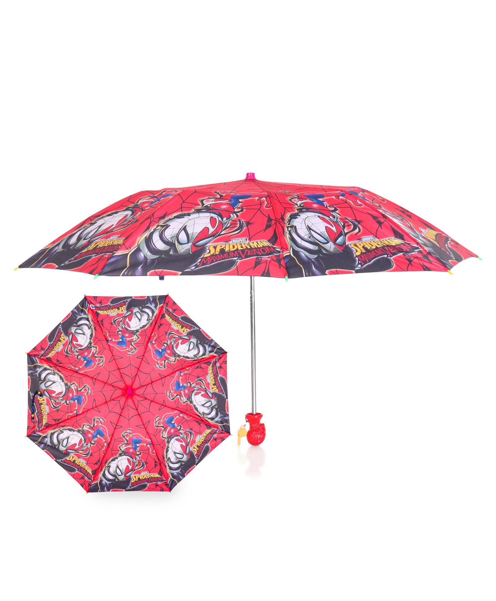 john's umbrellas John's Umbrella  Spiderman Print 2 Fold Straight Umbrella with  Whistle - Multicolor-picture-24
