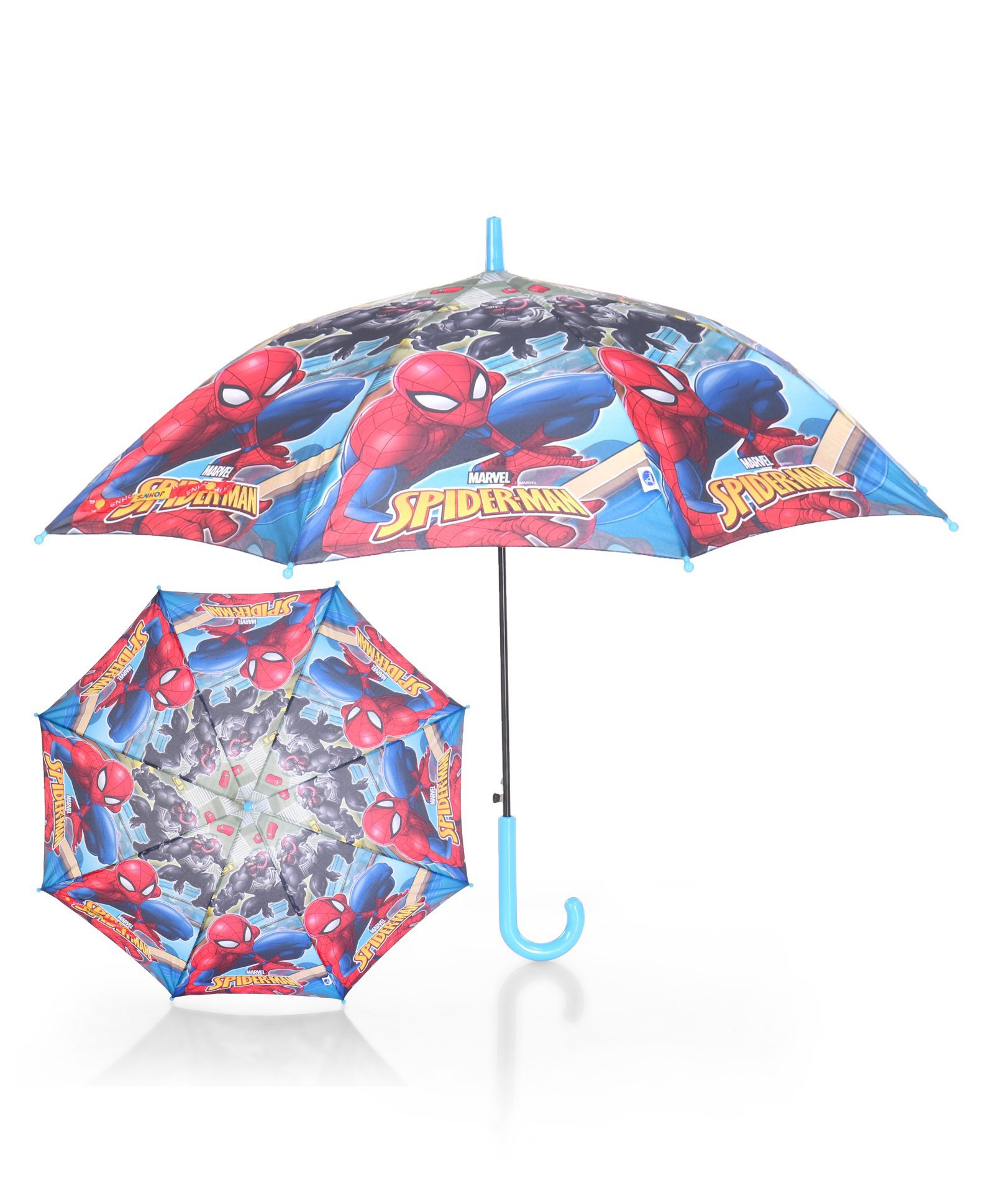 john's umbrellas John's Umbrella  Spiderman Print Straight Umbrella with J Curve Handle - Multicolor-picture-13
