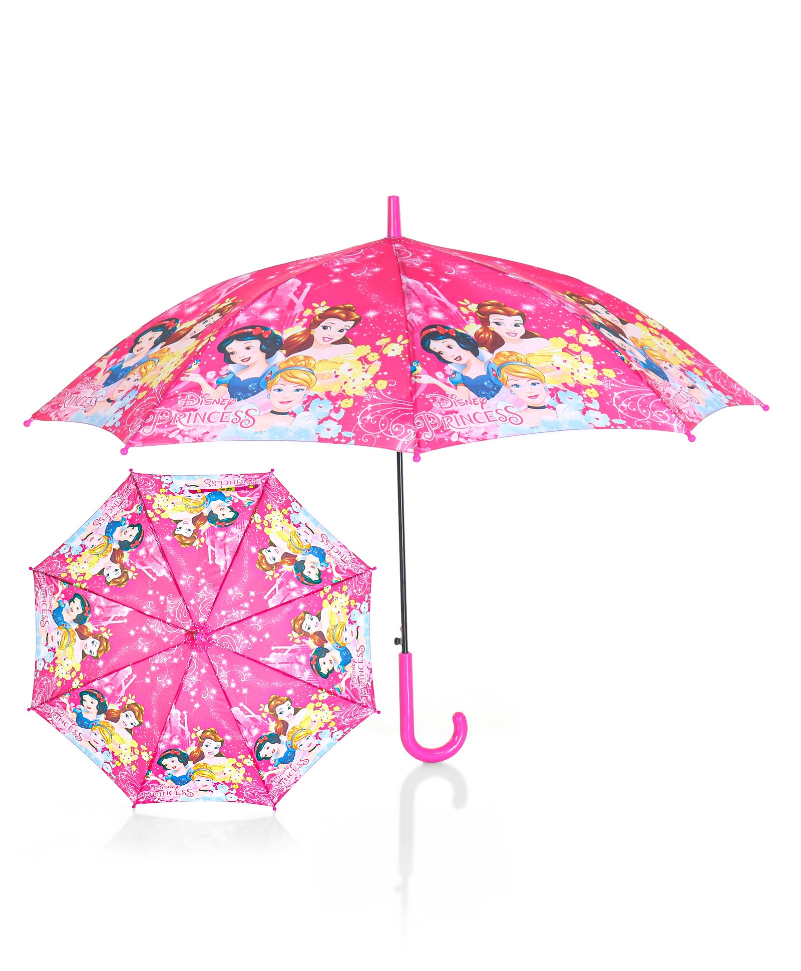 John's Umbrella  Disney Princess  Print Straight Umbrella with J Curve Handle - Multicolor