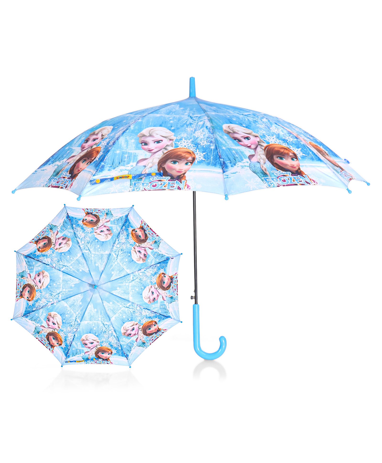 John's Umbrella  Disney Frozen Print Straight Umbrella with J Curve Handle - Multicolor