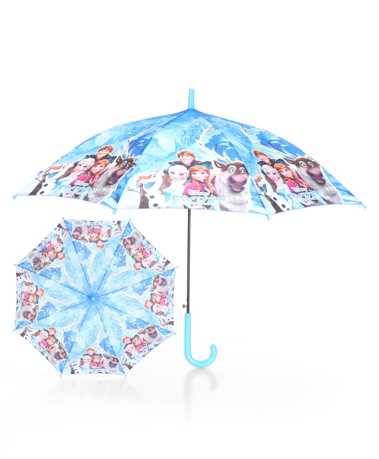 John's Umbrella  Disney Frozen Print Straight Umbrella with J Curve Handle - Multicolor