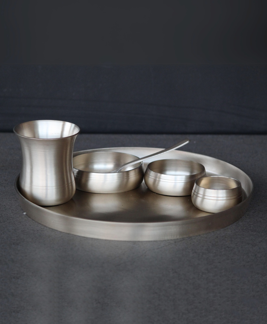 Indian Bartan Matt Kansa Plate set