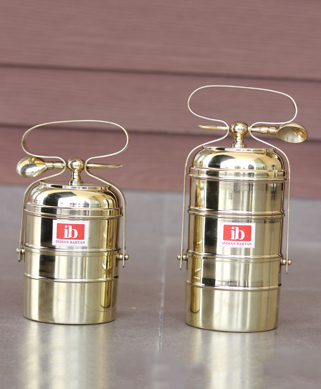 Indian Bartan Vintage Brass Tiffin 2 box-picture-49