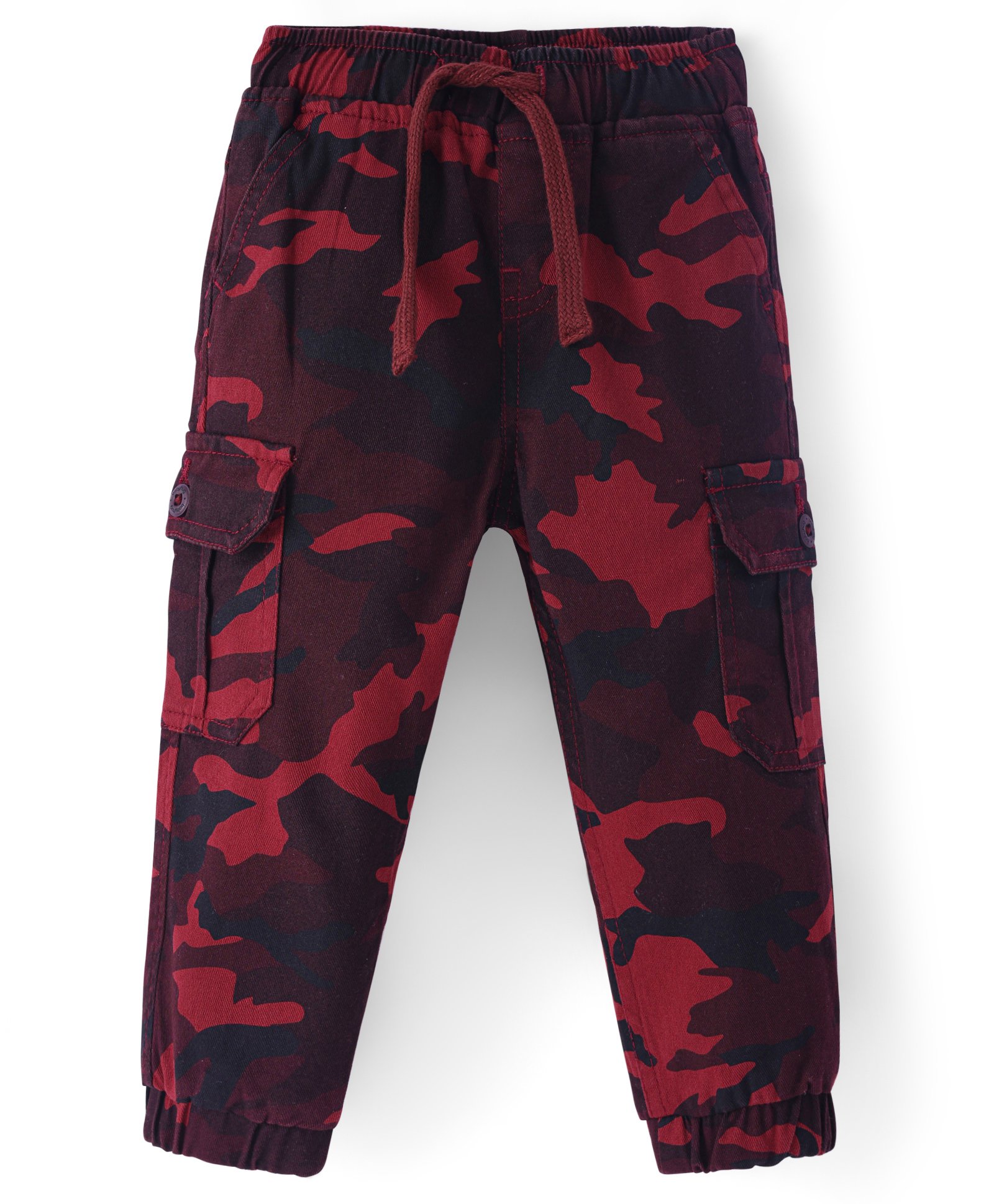 Babyhug Twill Full Length Printed Trouser - Red-picture-19
