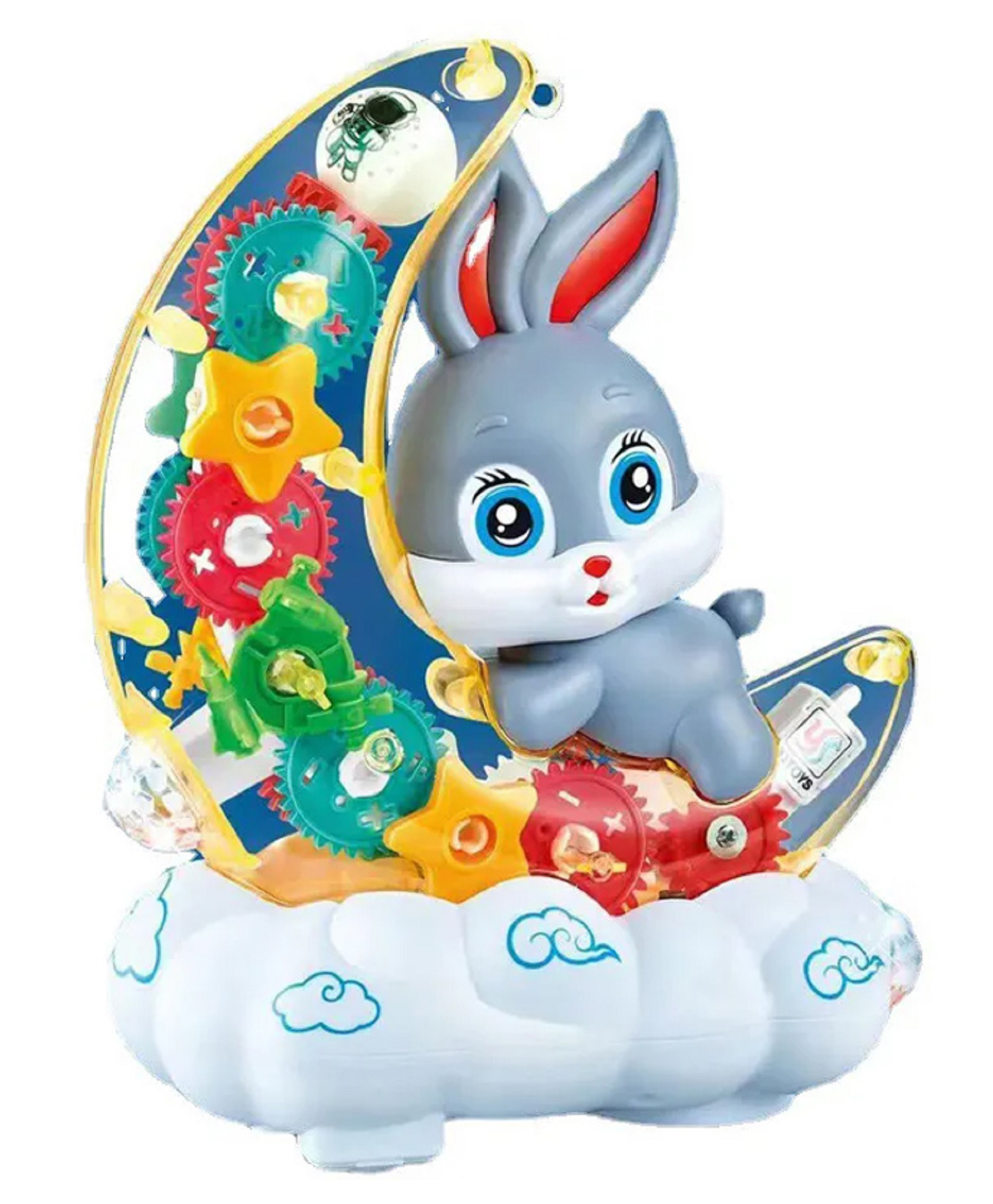 VELLIQUE Rotating Transparent Gear Moon Rabbit Toy Car Durable Flashing Moon Rabbit Shaped Car Toy for Kids - Color May Vary-image-46