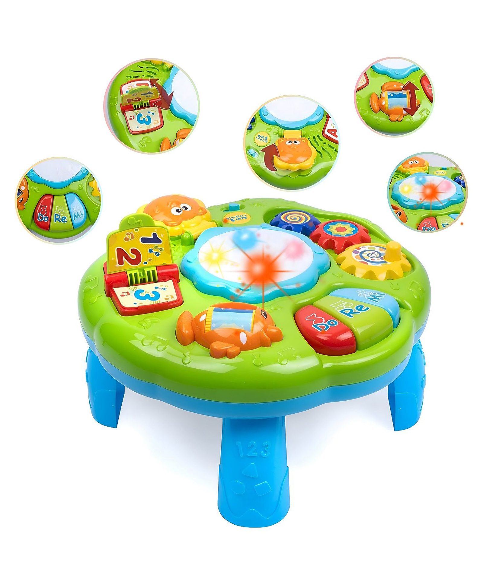 VELLIQUE Musical Toy Play Table Baby Educational Table Musical Activities with Lighting and Sound Activity Table Baby Toy Ideal Gift for Children - Color May Vary-picture-17