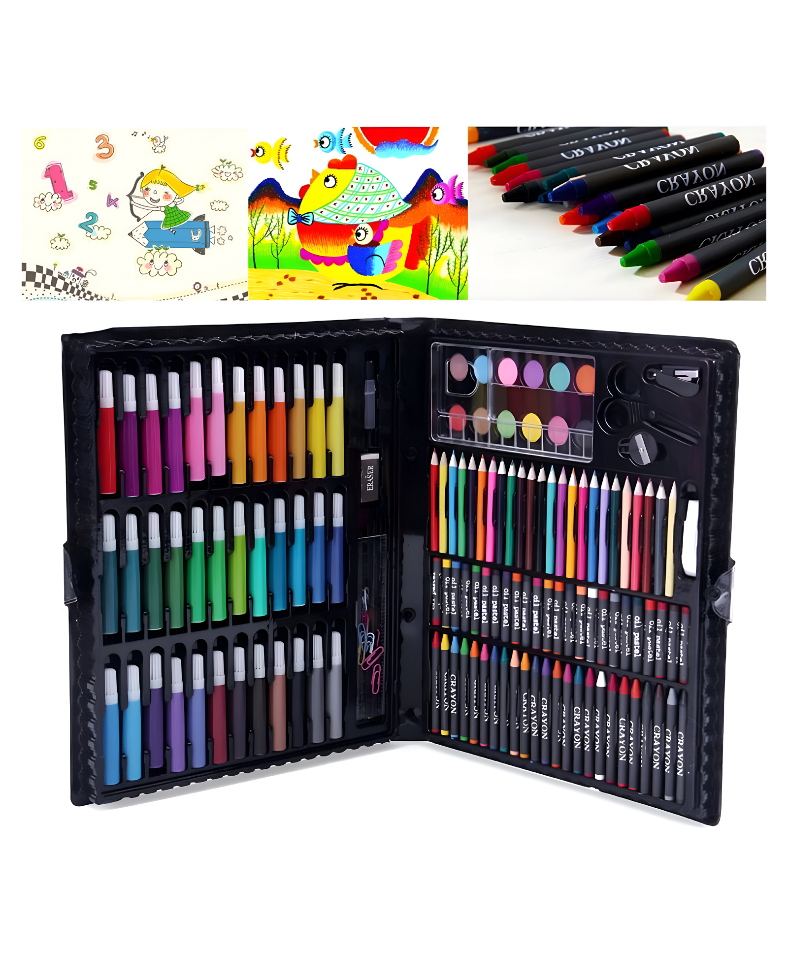 VELLIQUE Deluxe Case Studio Drawing and Painting Set Art and Craft Supplies Great Gift for Kids Children - 150 Pcs-picture-15