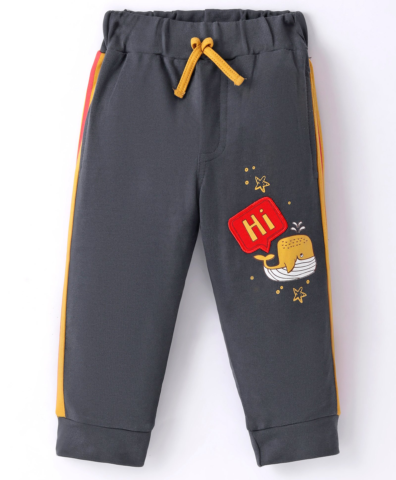 Mini Taurus Cotton Knit Full Length Lounge Pant with Whale Print - Grey-picture-26