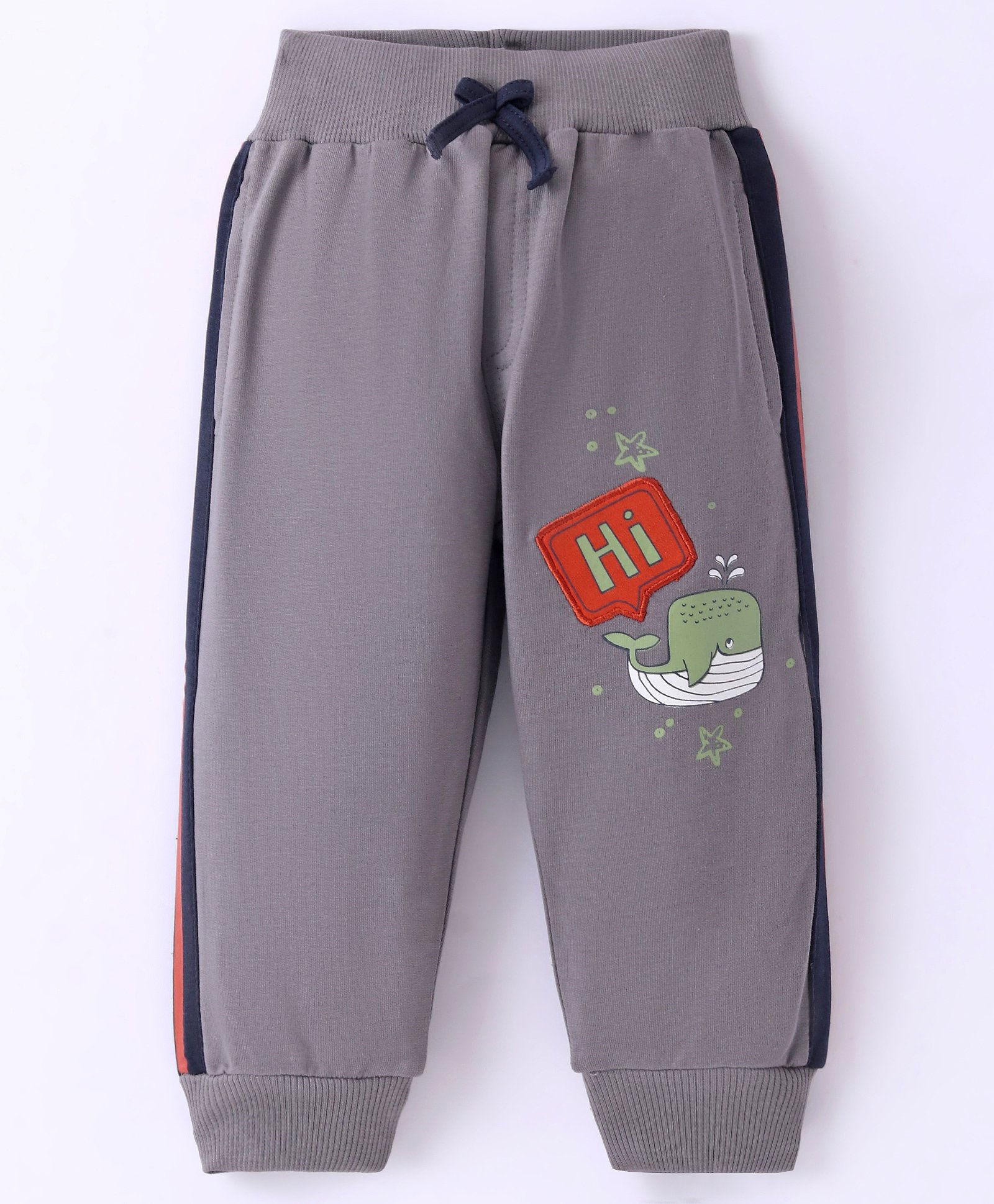 Mini Taurus Cotton Knit Full Length Lounge Pant with Whale Print - Ash Grey-picture-43