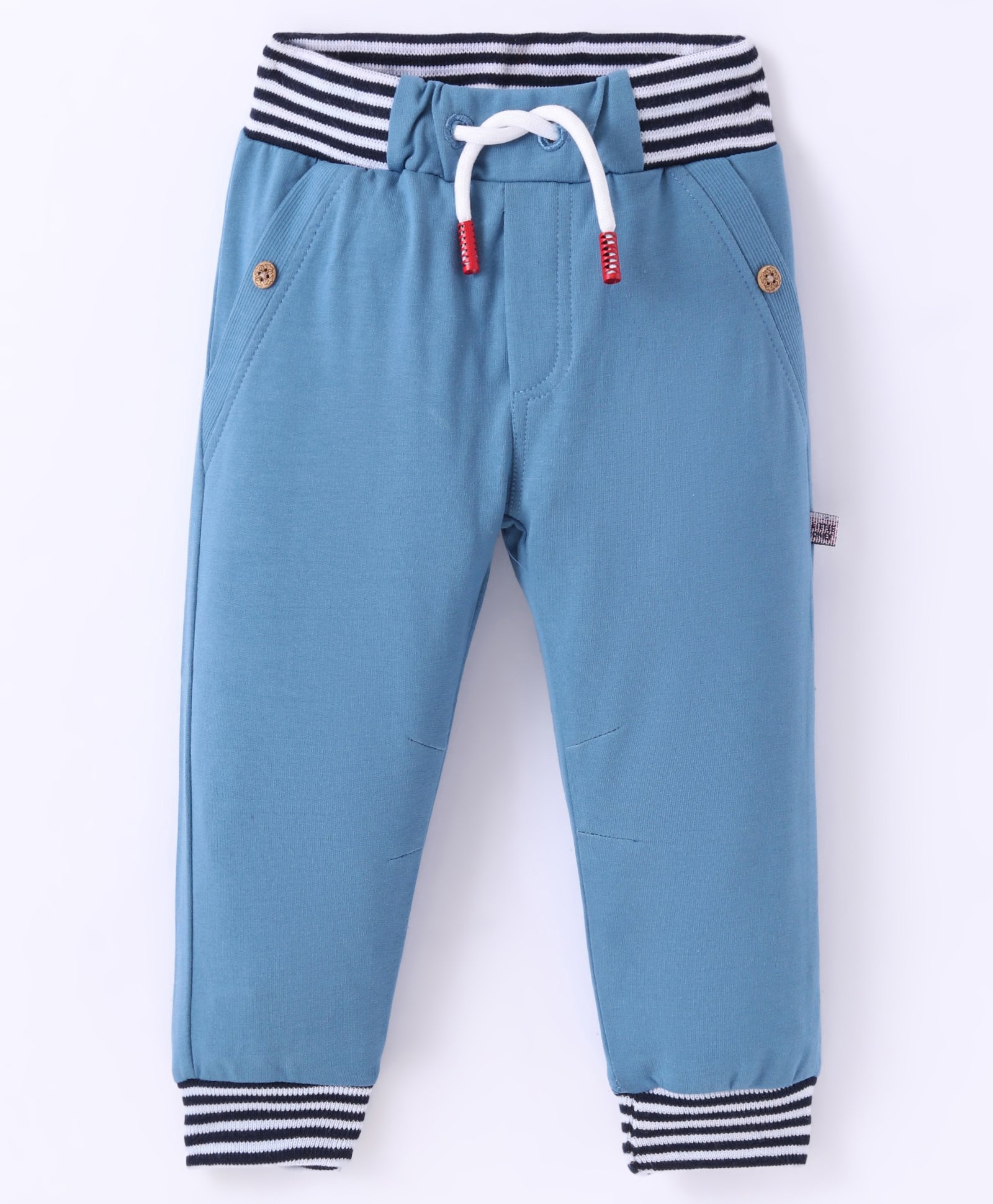 Mini Taurus Cotton Knit Full Length Solid Color Lounge Pant - Blue-image-23