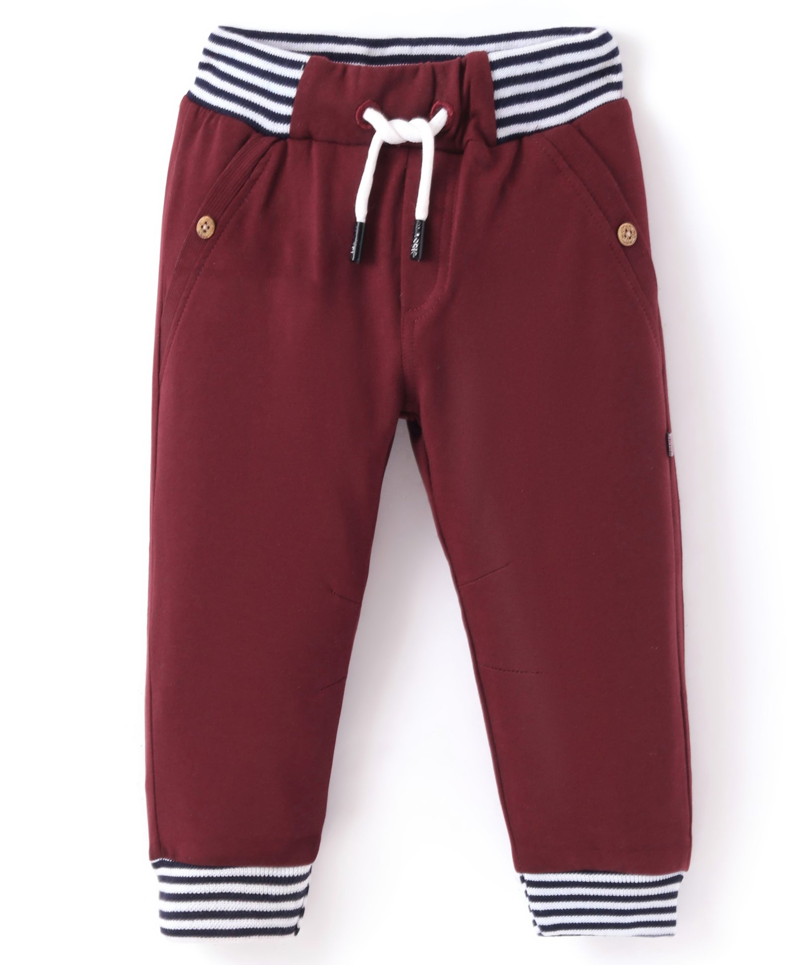 Mini Taurus Cotton Knit Full Length Solid Color Lounge Pant - Maroon-image-32