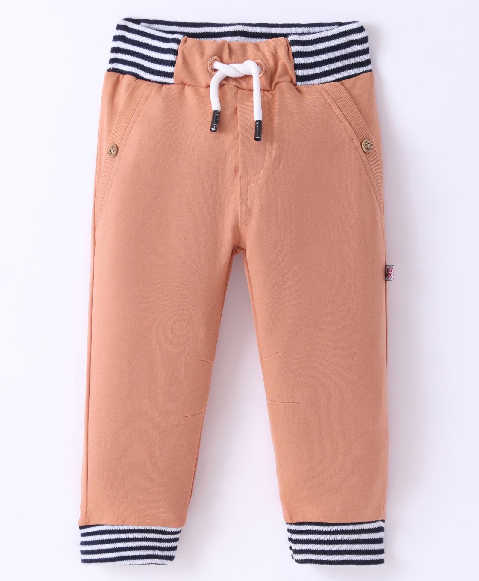 Mini Taurus Cotton Knit Full Length Solid Color Lounge Pant - Peach-image-18