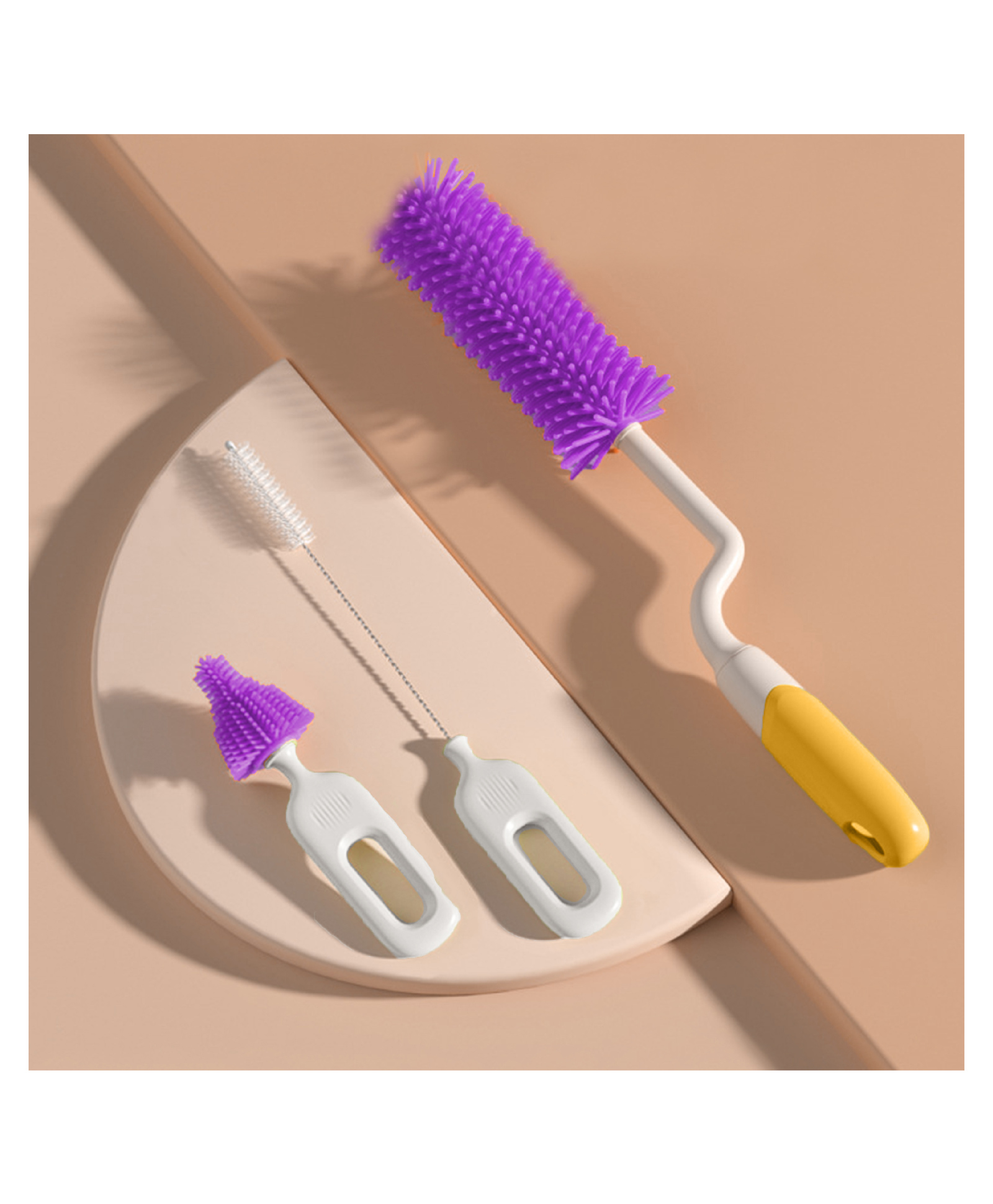 Bembika Baby Bottle Brushes: The Ultimate Bottle Brush Set For Your Baby'S Feeding Bottle Brush And Nipple Cleaner Brush Needs Yellow -(Dinosaur Bottle Brush 3-Piece Set)-picture-33