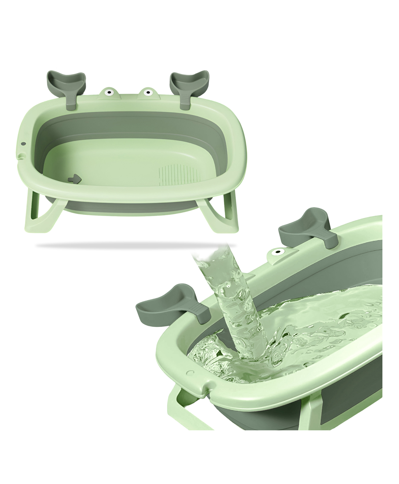 Bembika Bath Tub: Deluxe Foldable Infant Bath Tub for Safe, Stylish, and Comfortable Kids Bath Time, Easy-to-Clean, Portable Folding Bathtub Ensures Joyful Splash for Your Little One (Avocado Green)-picture-26