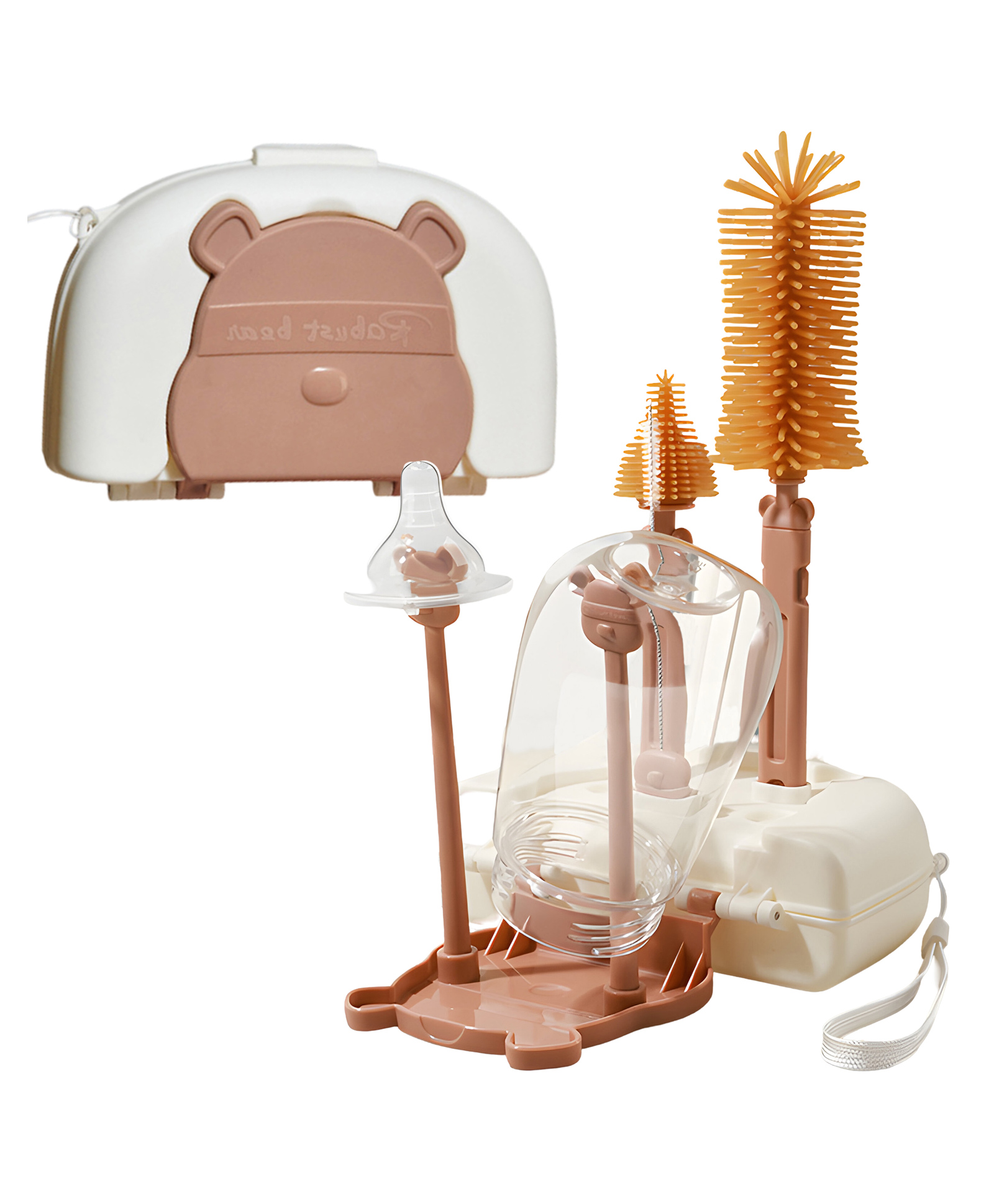 Bembika Baby Bottle Brushes: The Ultimate Bottle Brush Set For Your Baby'S Feeding Bottle Brush And Nipple Cleaner Brush Needs Milk Coffee Color-Portable 8-Piece Set-picture-24