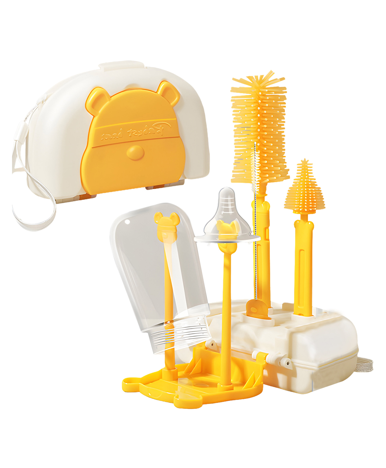 Bembika Baby Bottle Brushes: The Ultimate Bottle Brush Set For Your Baby'S Feeding Bottle Brush And Nipple Cleaner Brush Needs Mango Yellow-Portable 8-Piece Set-image-43